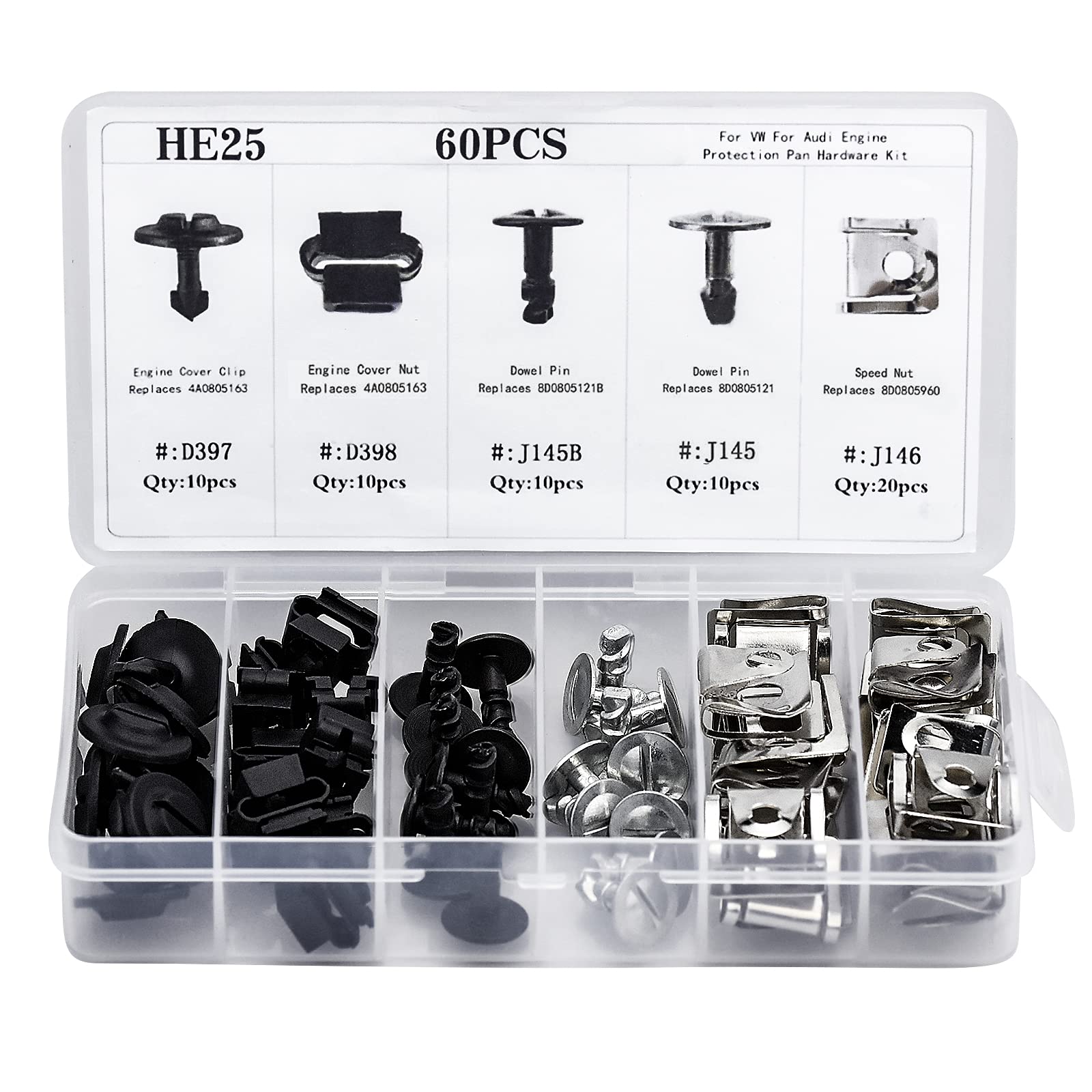 60 Stk Auto Befestigung Clips 🚗 Auto Unterbodenabdeckung Schrauben Angebot bei HelloDeals