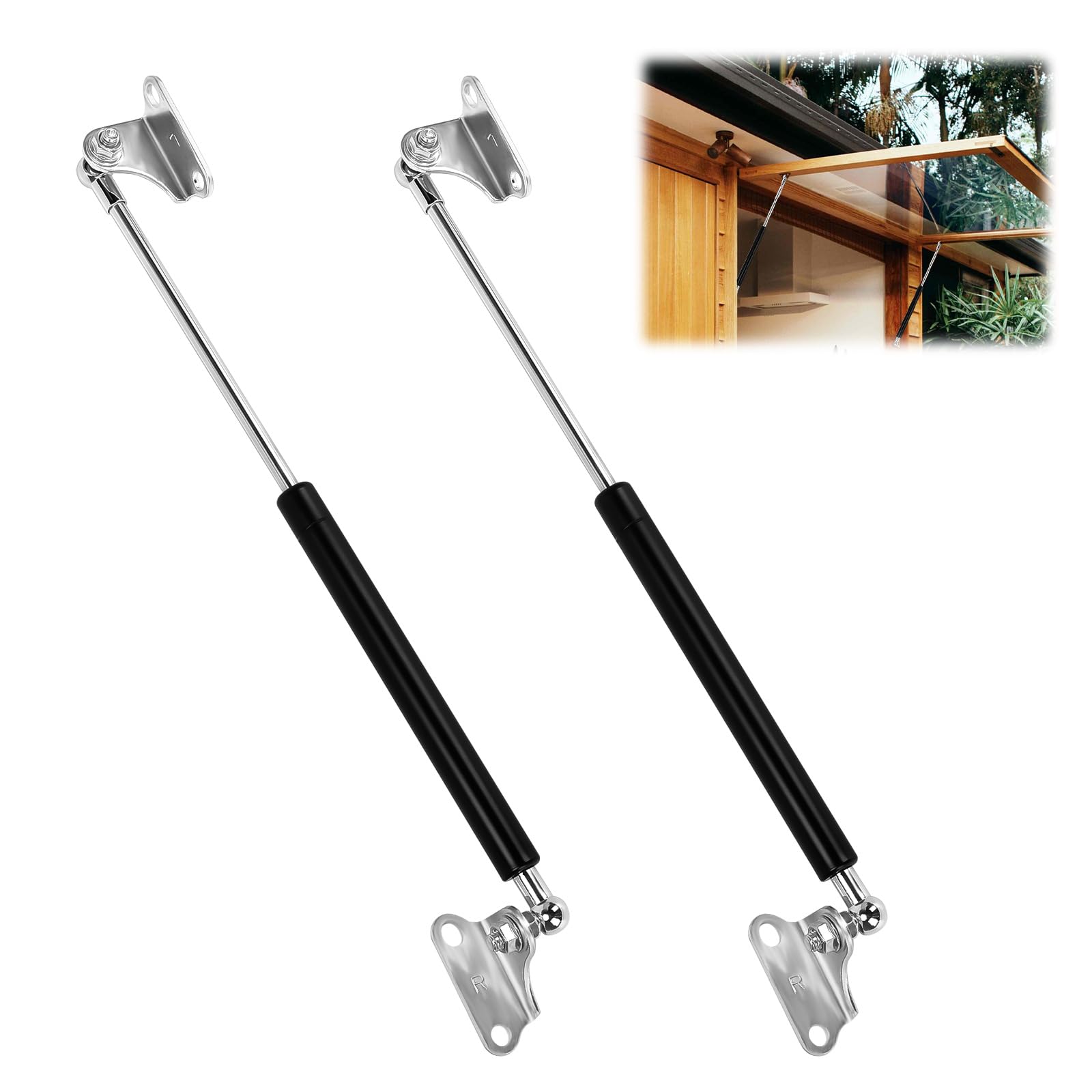 🔧 Les-Theresa 2 Stück Gasdruckfeder, 38cm 300N Universal L-Typ Gasfeder Hydraulische Gasdruckdämpfer Angebot bei HelloDeals