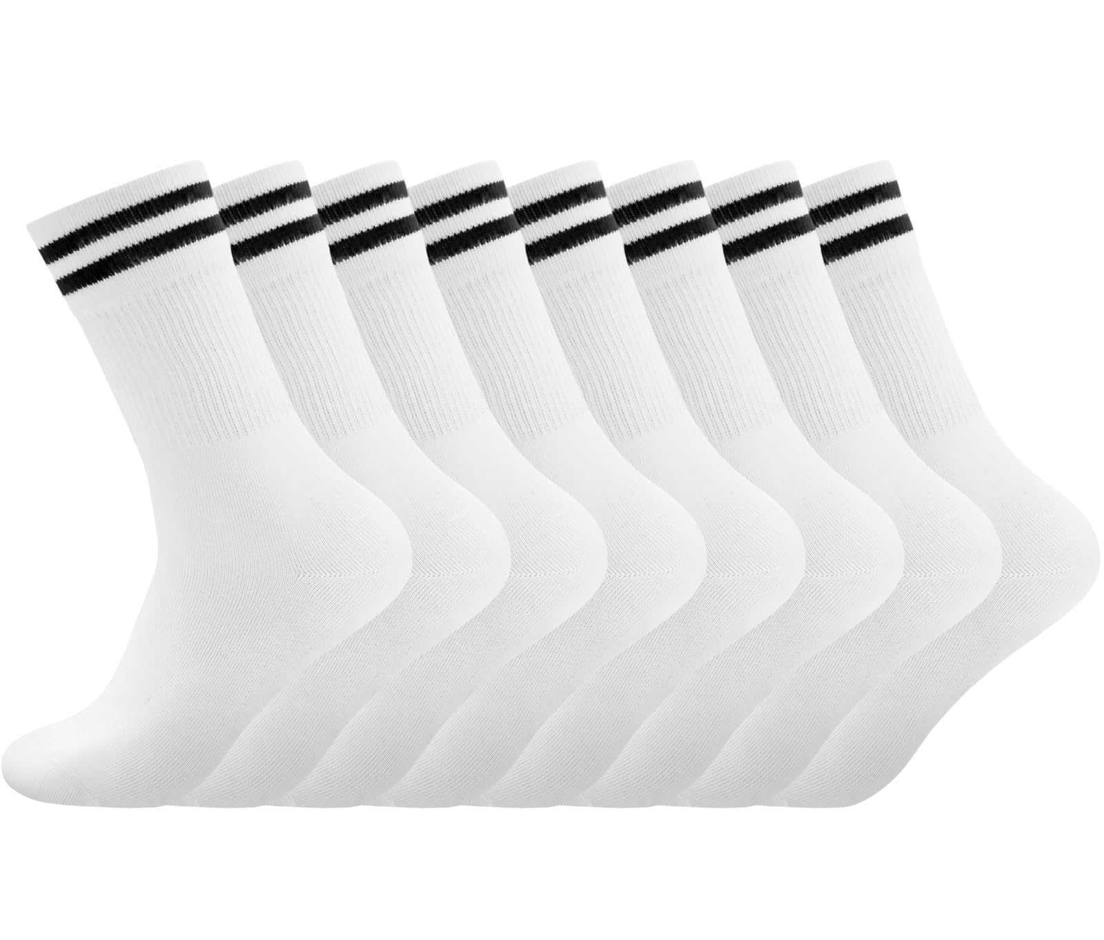 🧦🏃‍♂️ Socken Herren Damen Sportsocken 4 Paar Tennissocken Weiß Lange Baumwollsocken Schwarz Angebot bei HelloDeals