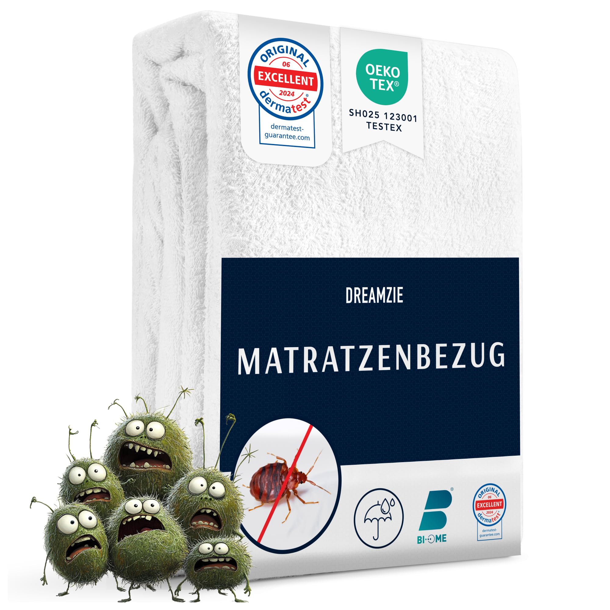 Dreamzie Matratzenbezug 90 x 200 (25cm) gegen Milben und Bettwanzen 😴🐜 - Matratzenschoner 90x200 für Allergiker 🛏️🤧 Angebot bei HelloDeals