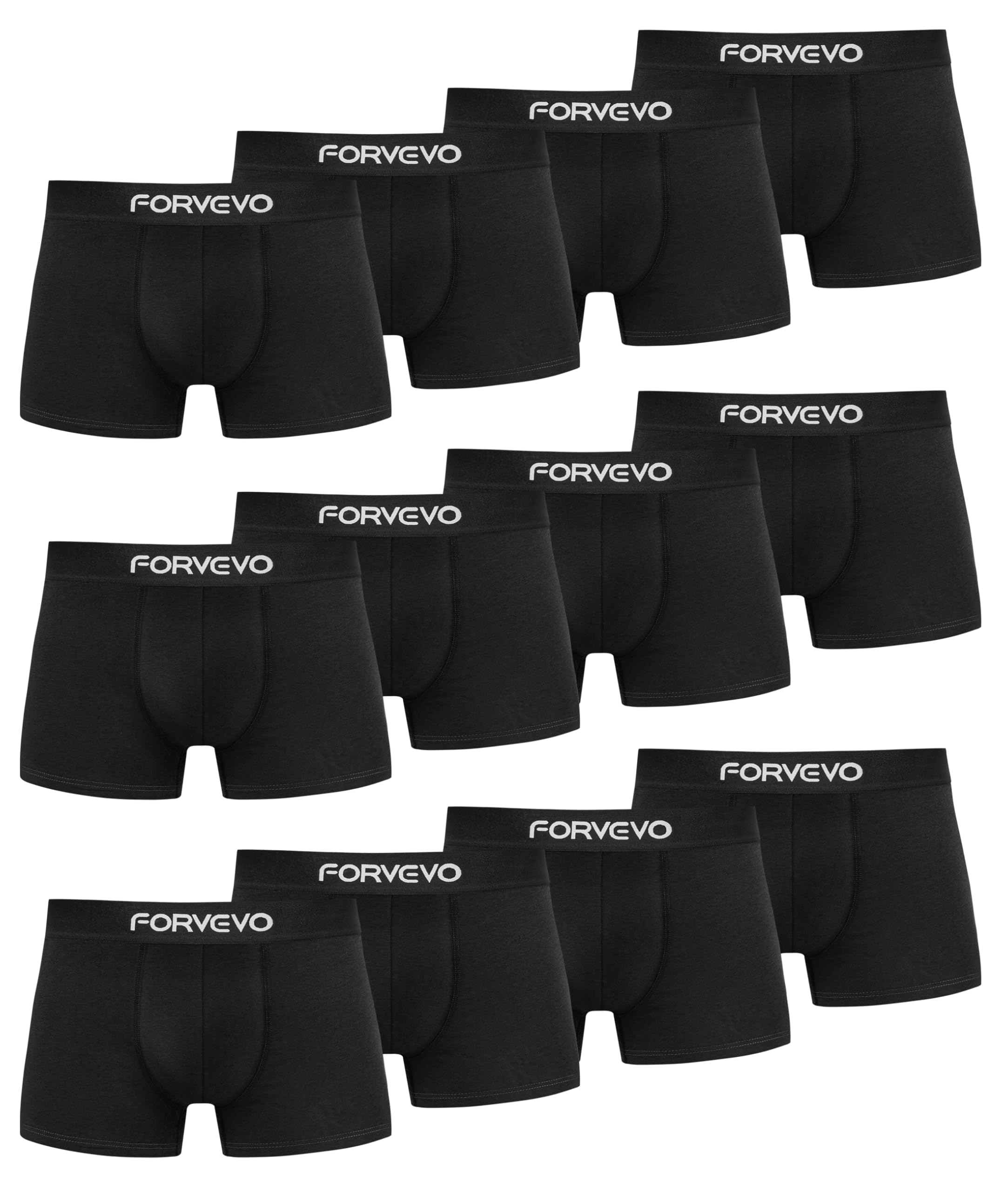 FORVEVO 12er Pack Boxershorts Herren 🩲 Baumwolle Unterhosen Männer Unterwäsche Retroshorts - Atmungsaktive (Gr. S - 4XL) Angebot bei HelloDeals