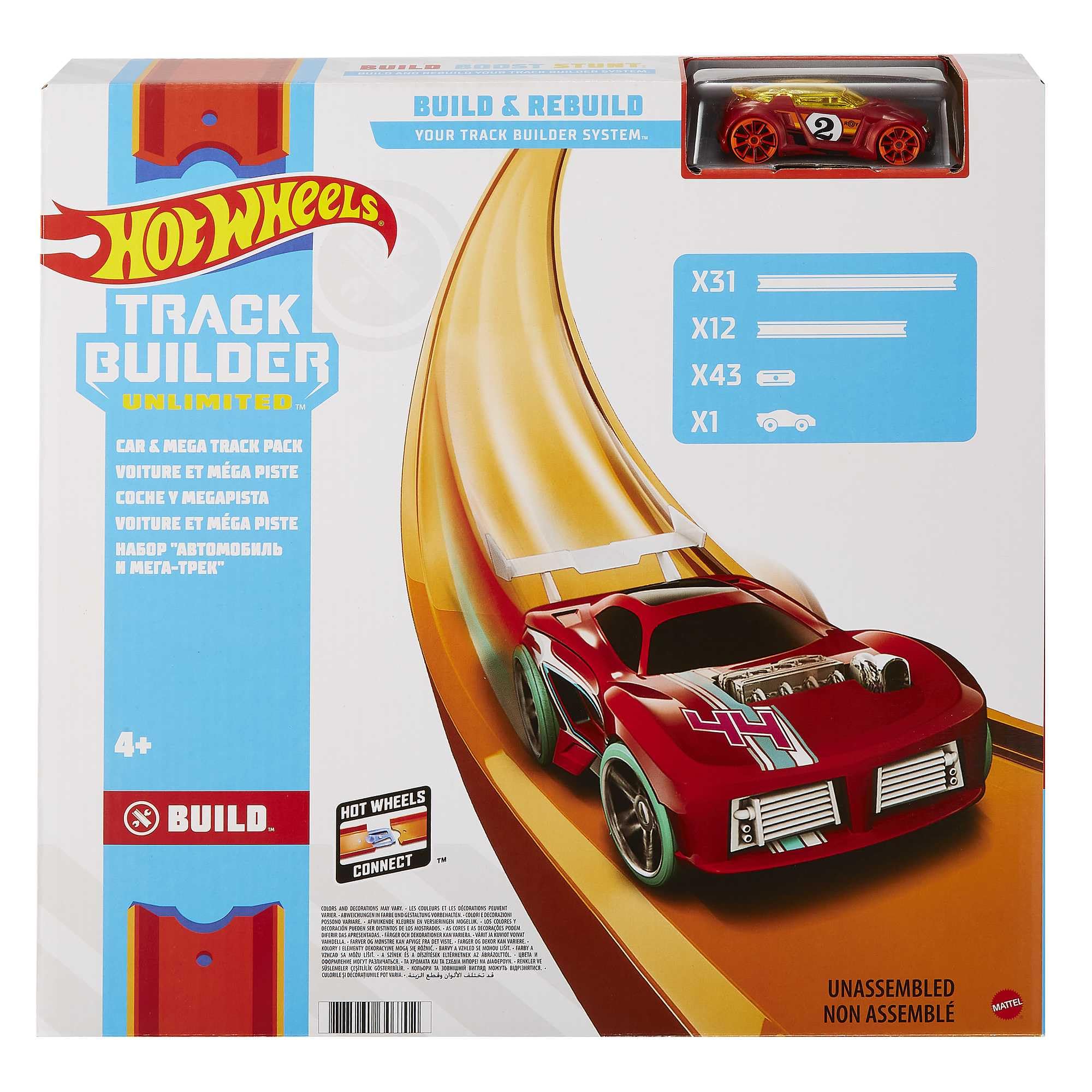 🏎️ Hot Wheels Bahn Track Builder, Verbindungsstücke (12m) - Tolles Pack! Angebot bei HelloDeals