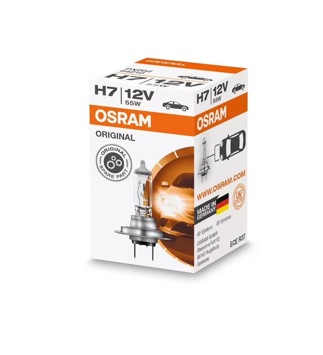 🌟 Osram ORIGINAL H7 Halogen-Scheinwerferlampe 64210 12V PKW 🚗 Angebot bei HelloDeals