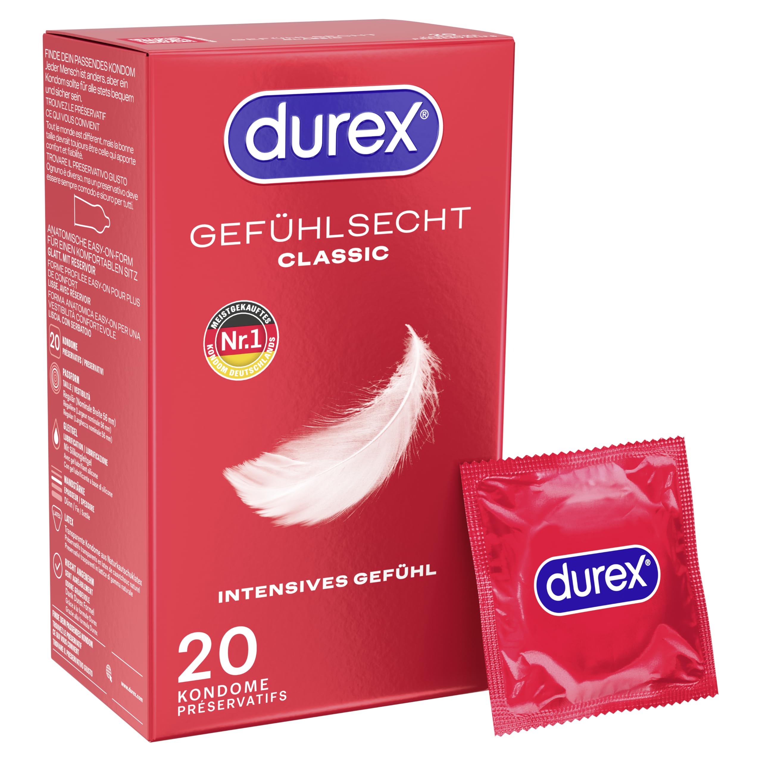 Durex Gefühlsecht Classic Kondome - Perfekter Sitz & leichtes Abrollen mit zuverlässigem Schutz ❤️🔥 Angebot bei HelloDeals