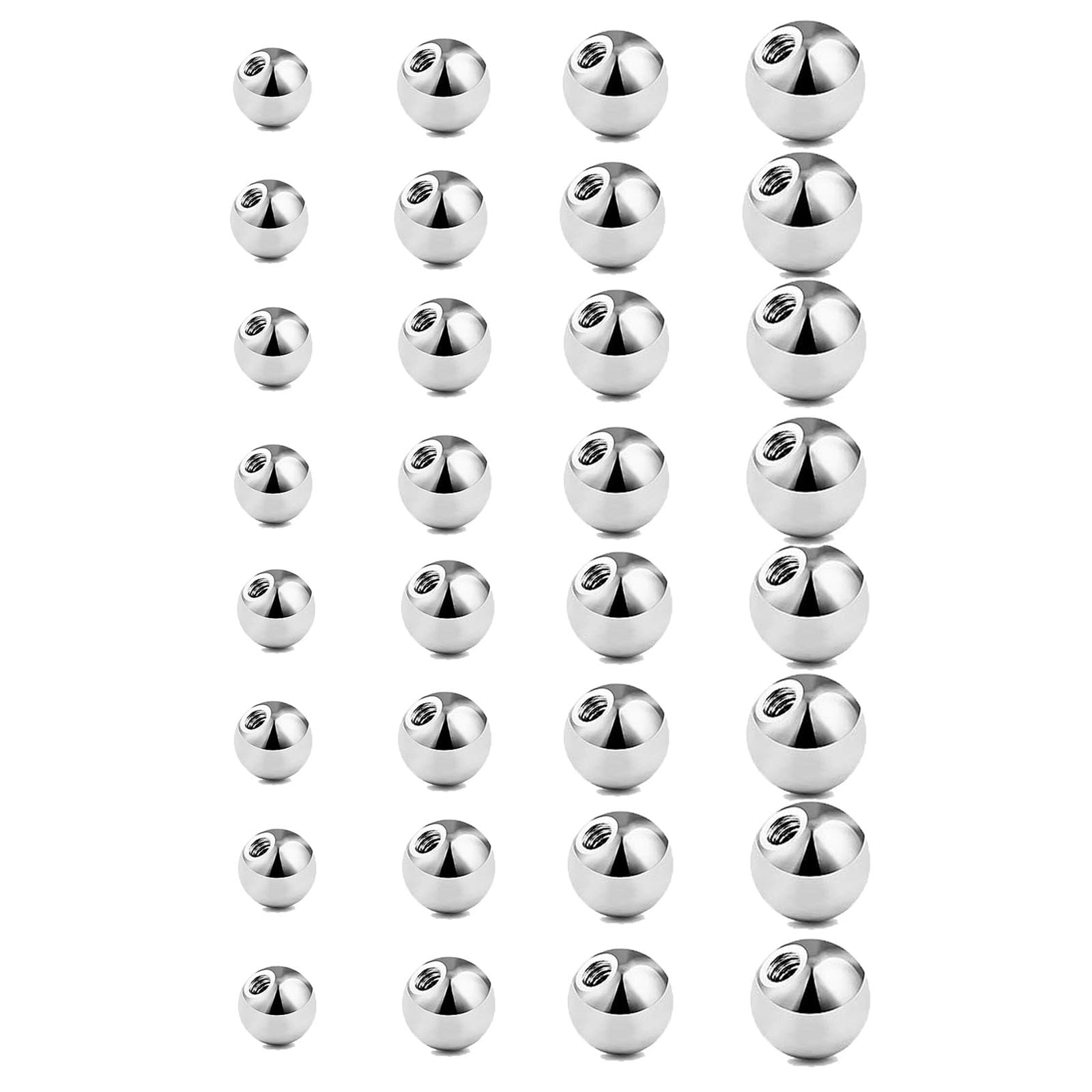 🌟 Gojewen Piercing Kugeln 1,2mm 1,6mm Silber Ersatzkugel 🌟 Angebot bei HelloDeals