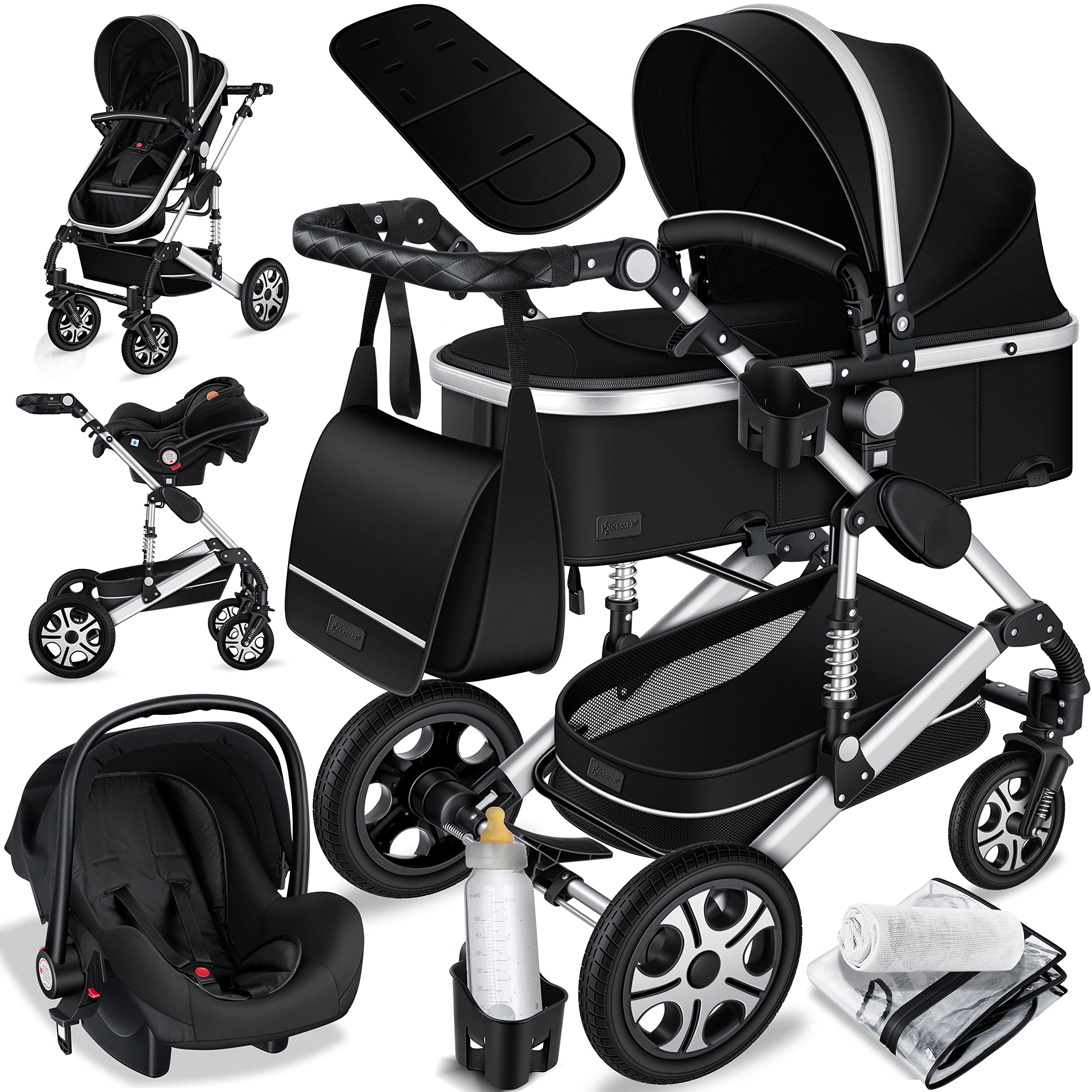🌟 KESSER® Loops 3 in 1 Kinderwagen Kombikinderwagen Komplett-Set 🌟 Angebot bei HelloDeals