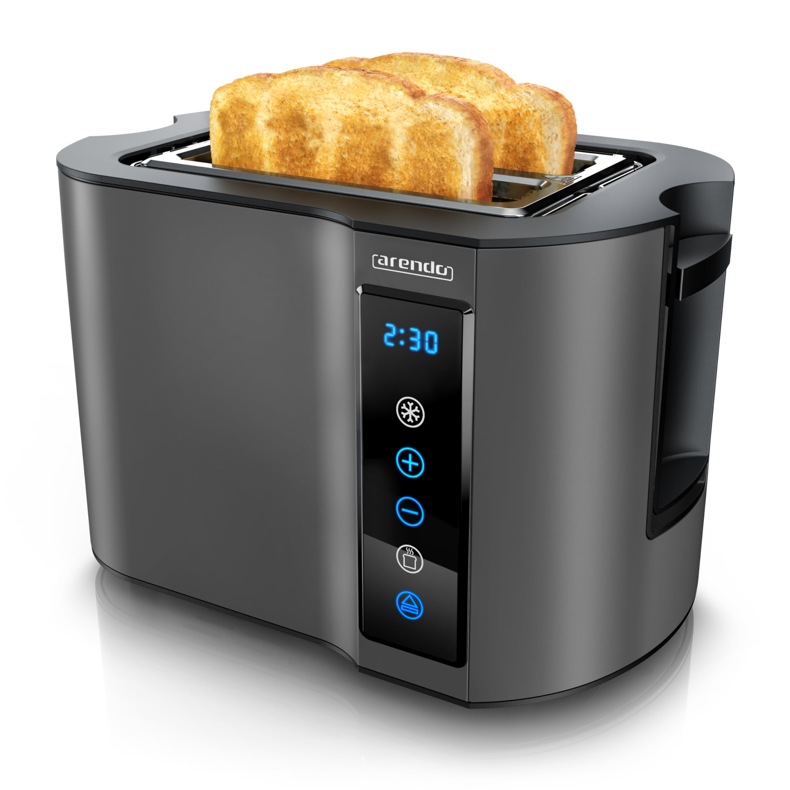 Arendo - Touch Toaster 2 Scheiben Edelstahl - Cool Grey 🔥🍞 Angebot bei HelloDeals