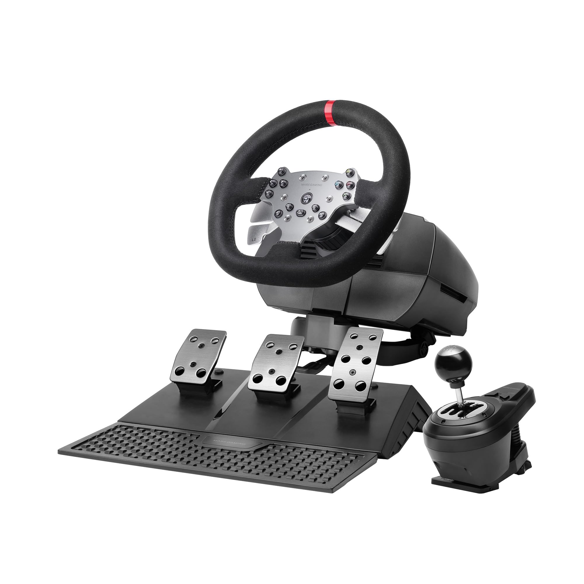 🏎️ Mars Gaming MWH-RSX SimRacing-Lenkrad Set mit Force Feedback und Doppelmotor 🎮 Angebot bei HelloDeals