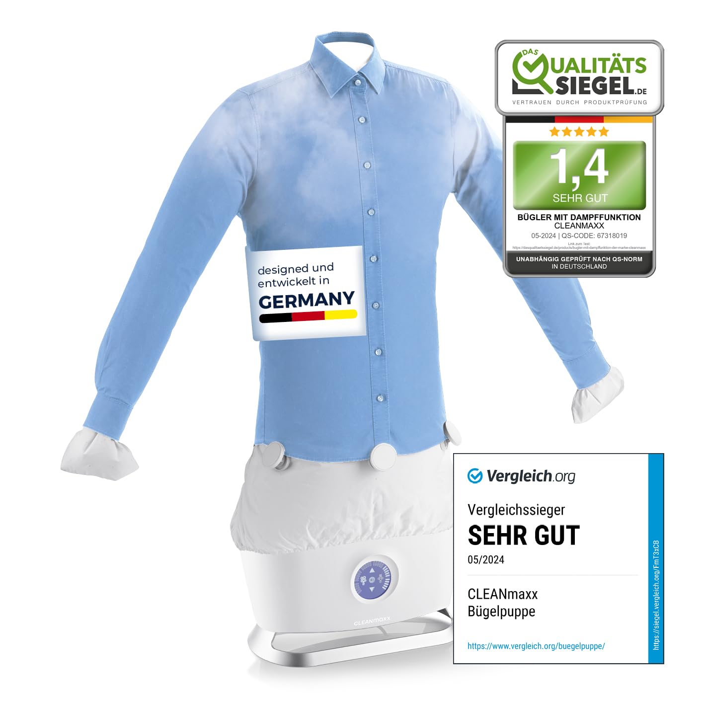 CLEANmaxx Automatischer Hemdenbügler mit Dampffunktion | Hemden & Blusen Bügelautomat 🌟 Angebot bei HelloDeals