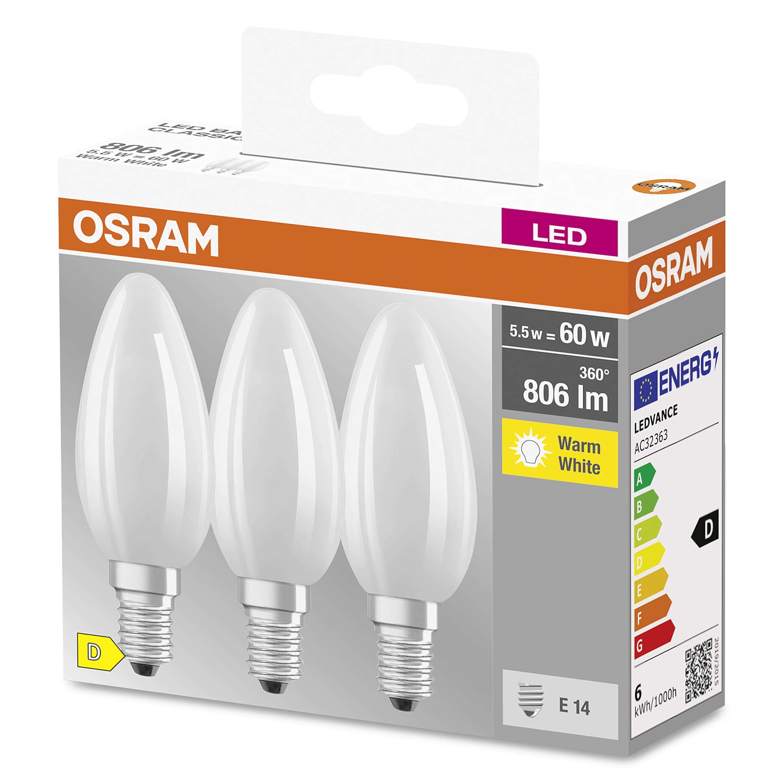 🌟 OSRAM Star Filament-Lampe für E14-Sockel, 3-er Pack Angebot bei HelloDeals