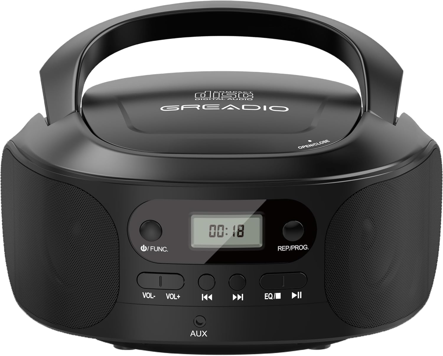 🎵 Greadio Tragbarer CD Player mit AUX-Eingang, Boombox CD-Spieler mit Lautsprecher Angebot bei HelloDeals