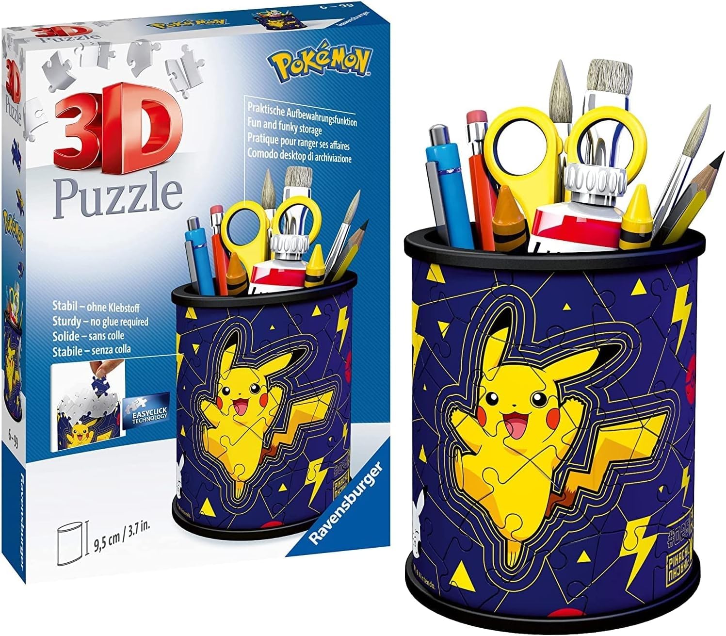 Ravensburger 3D Puzzle 11257 - Utensilo Pokémon Pikachu - 54 Teile - Stiftehalter für Pokémon Fans ab 6 Jahren, Schreibtisch-Organizer für Kinder, Pokémon Geschenk - Geburtstagsgeschenke Angebot bei HelloDeals