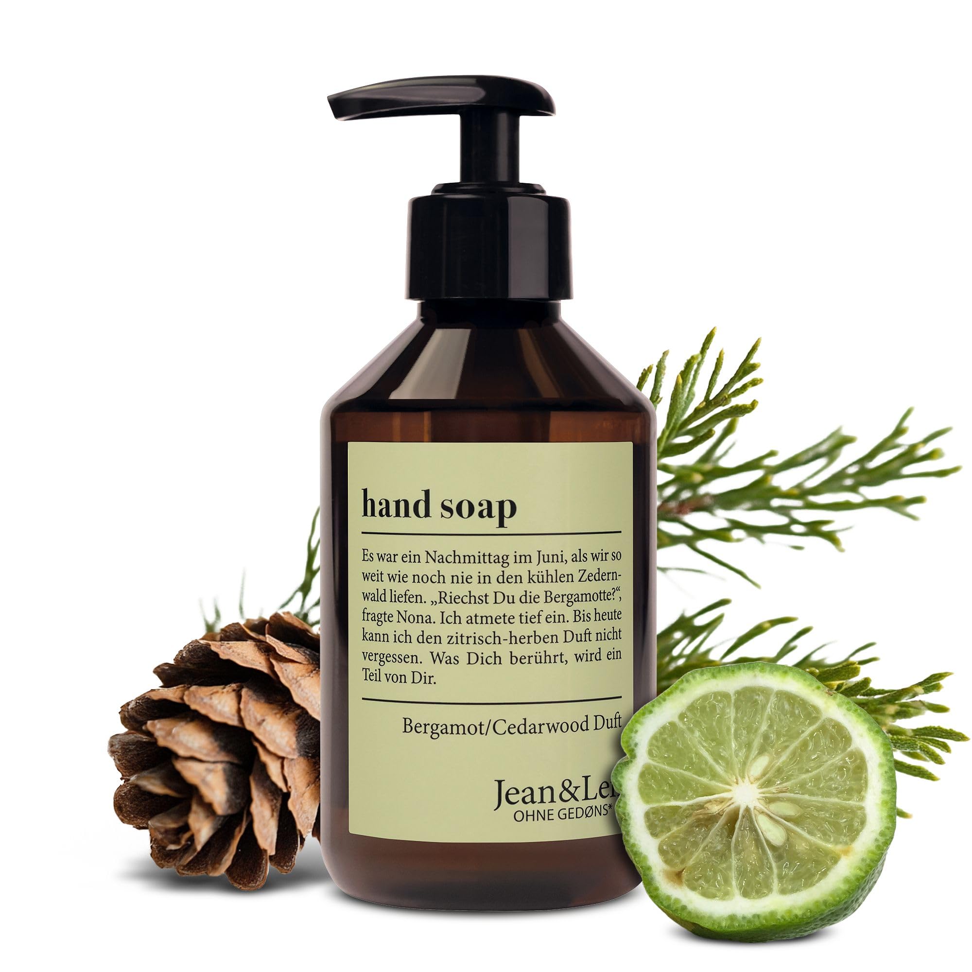 Jean & Len Handseife Bergamot & Cedarwood, reinigt beanspruchte Hände, für die tägliche Anwendung geeignet, Flüssigseife im Pumpspender, erfrischend-zitrischer Duft, vegan, 250 ml erfrischend-zitrisch 250 ml (1er Pack) Angebot bei HelloDeals