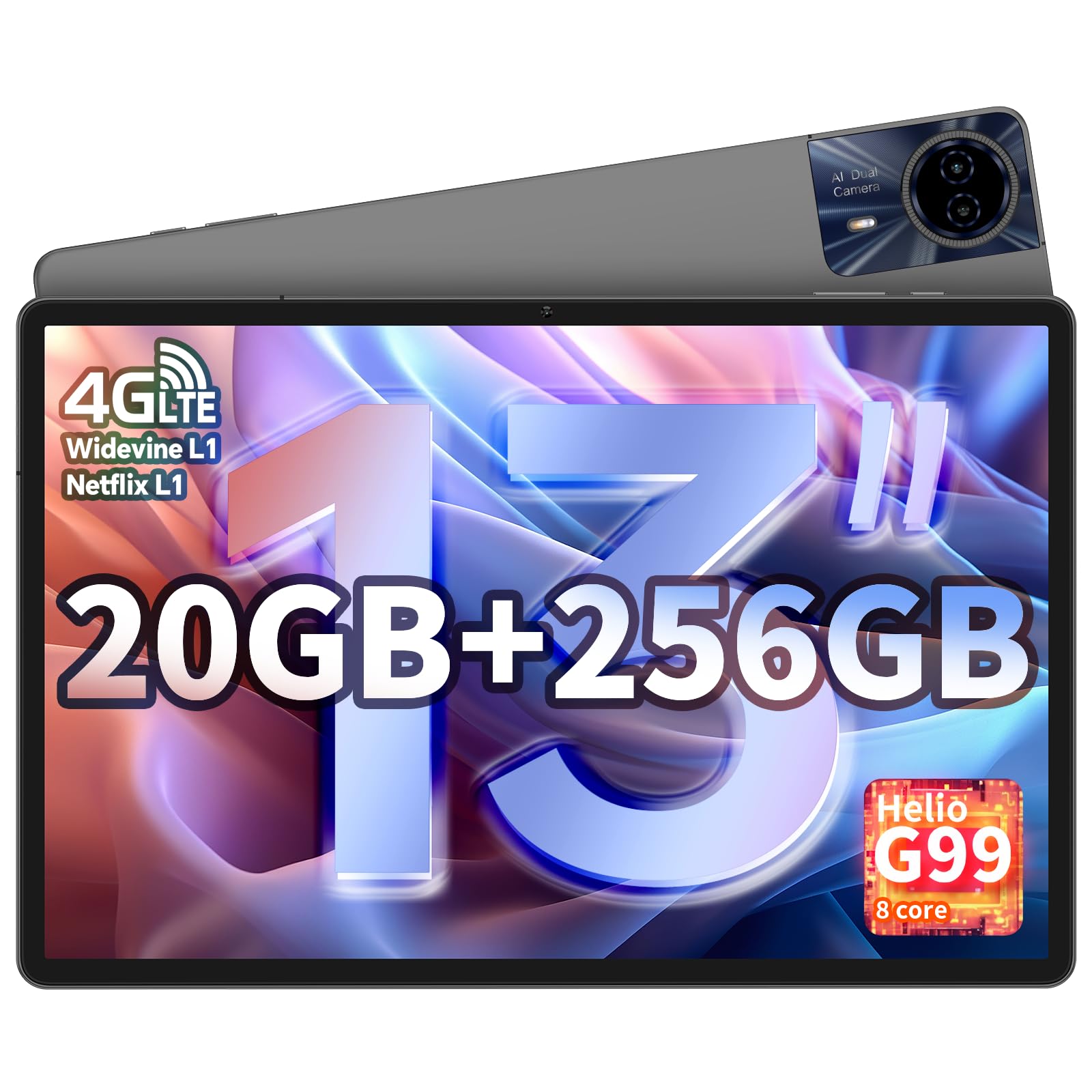 TECLAST T65 MAX Tablet 13 Zoll Android Tablet, Helio G99 Gaming Tablets, 20GB RAM+256GB ROM Tablets-PC(2TB TF), 10000mAh, Großes Display, Widevine L1, 4G LTE SIM + 5G WiFi, GPS/GMS/13MP+8MP/BT5.0 Angebot bei HelloDeals
