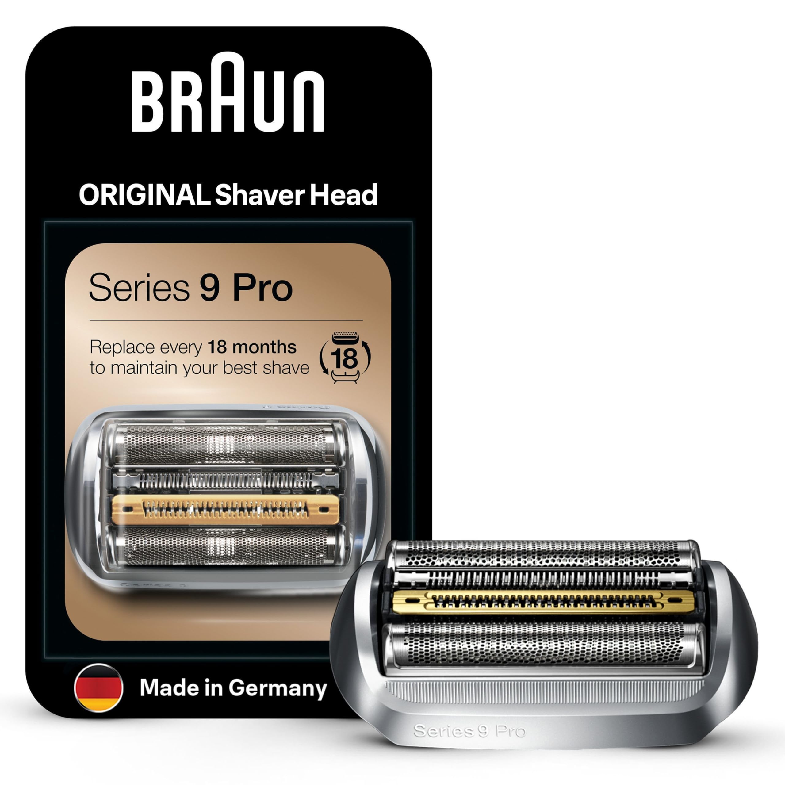 Braun Series 9 Pro Elektrorasierer Scherkopf, ORIGINAL Ersatzscherteil vom Hersteller passend für Braun Herren Rasierer Series 9 Pro, 94M, chrom, 1er Pack Series 9 ALT Angebot bei HelloDeals
