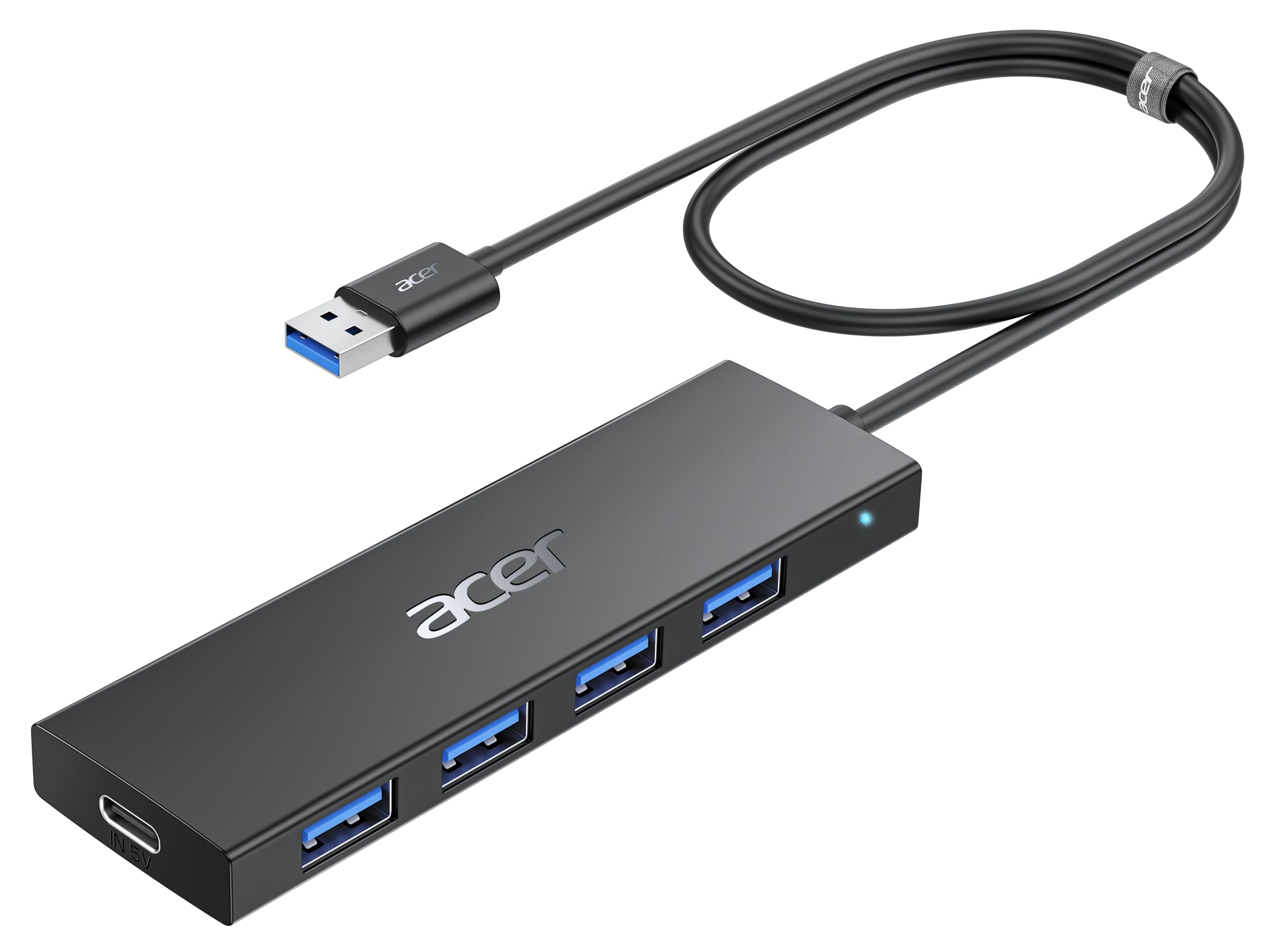 acer USB 3.0 Hub mit USB-C-Stromversorgung, Ultra Slim Typ-A Verteiler 4 Ports Multiport Adapter für PC, Laptop, Tastatur, Maus, HDD, MacBook Pro/Air, iMac, Surface Pro, macOS Windows Linux usw.-60cm 2ft/60cm USB-A 3.0 Angebot bei HelloDeals