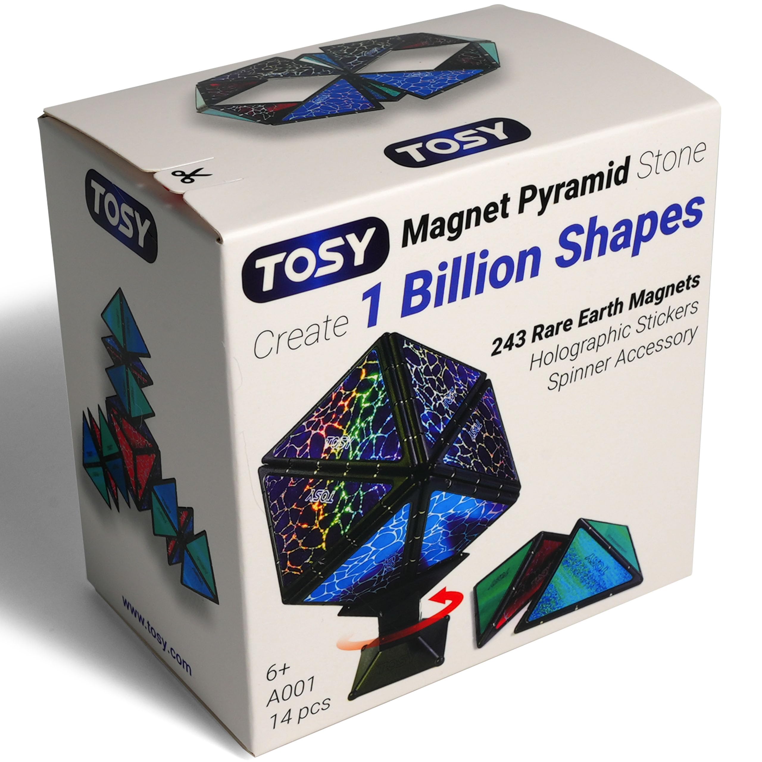 TOSY Magnet Pyramid Stone - 1 Würfel verwandelt Sich in 1 Milliarde Formen, 243 Magnete, Spinner-Zubehör, Zappel-/Puzzle-Spielzeug, Ostern/Valentinstag/Geburtstagsgeschenk Angebot bei HelloDeals