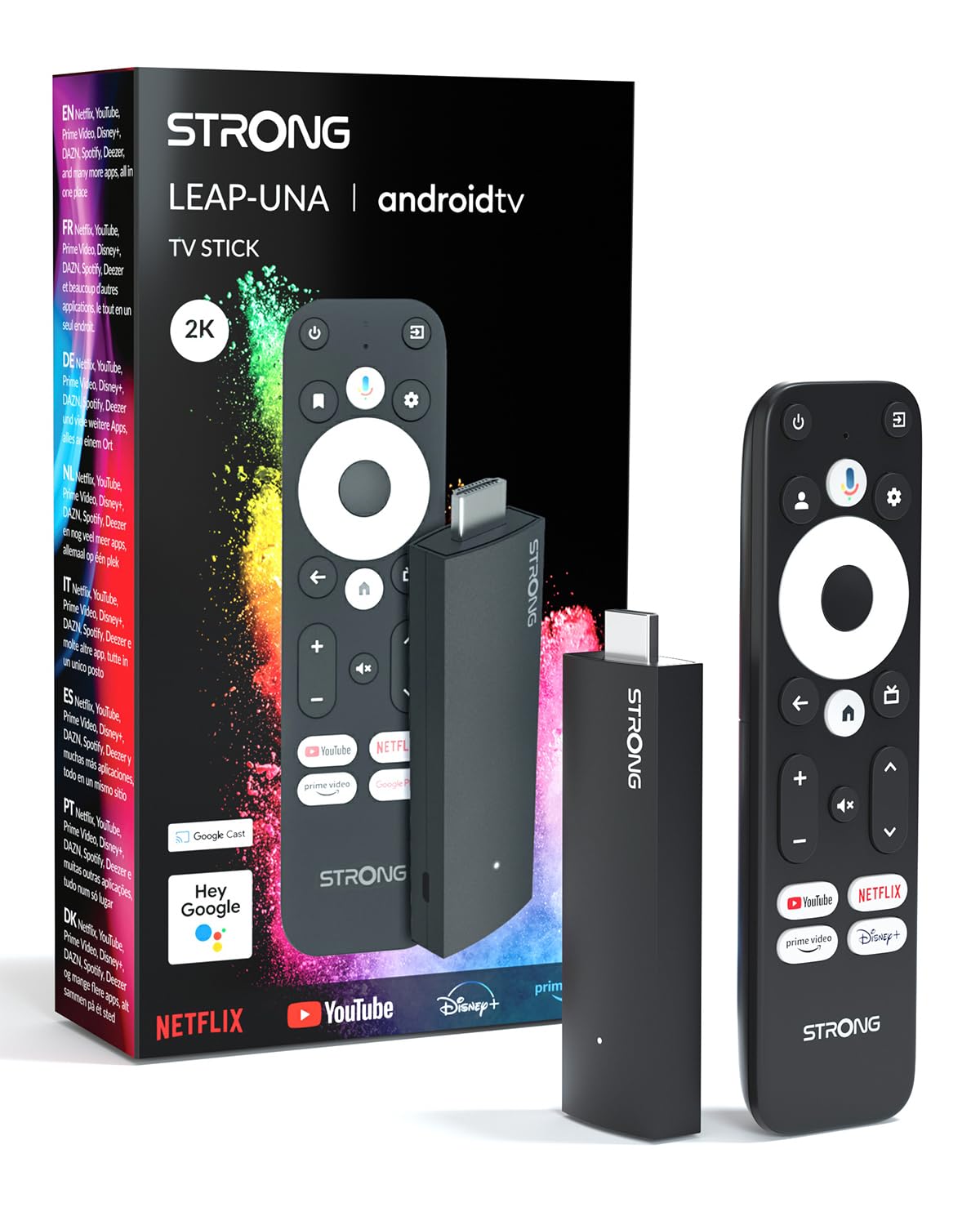 STRONG Leap-UNA Android TV Streaming Stick, WiFi, Integrierter Chromecast, Android 11 TV-Box, Google Assistant, HDR10+, Dolby Audio & Dolby Vision, Google Play, Netflix, YouTube Android TV Stick Leap-UNA Angebot bei HelloDeals