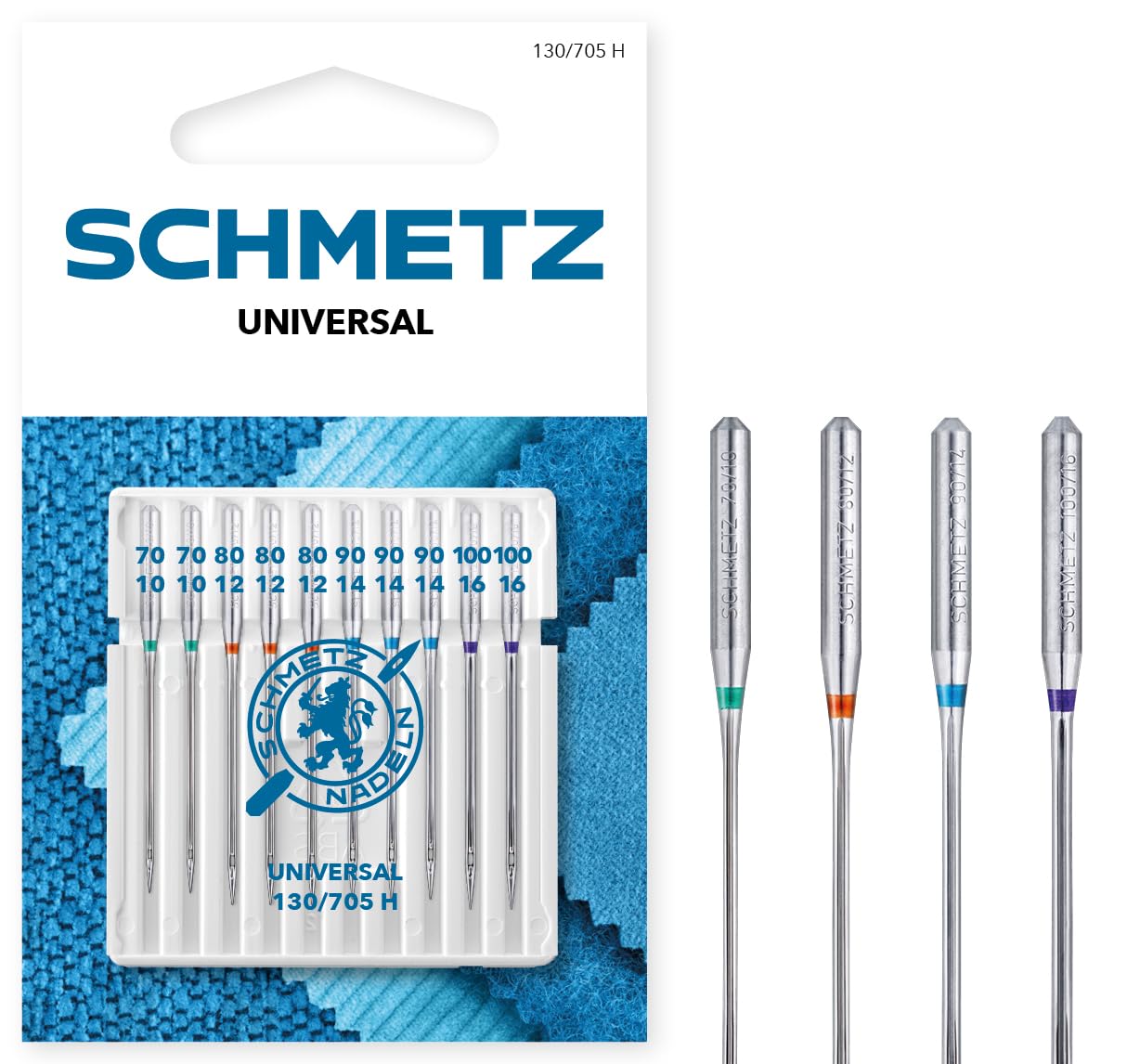 SCHMETZ | 10 Nähmaschinennadeln | Universal | 130/705 H | Nadeldicke 70/10-100/16 | auf jeder gängigen Haushaltsnähmaschine einsetzbar Assorted 70/10 - 100/16 Angebot bei HelloDeals