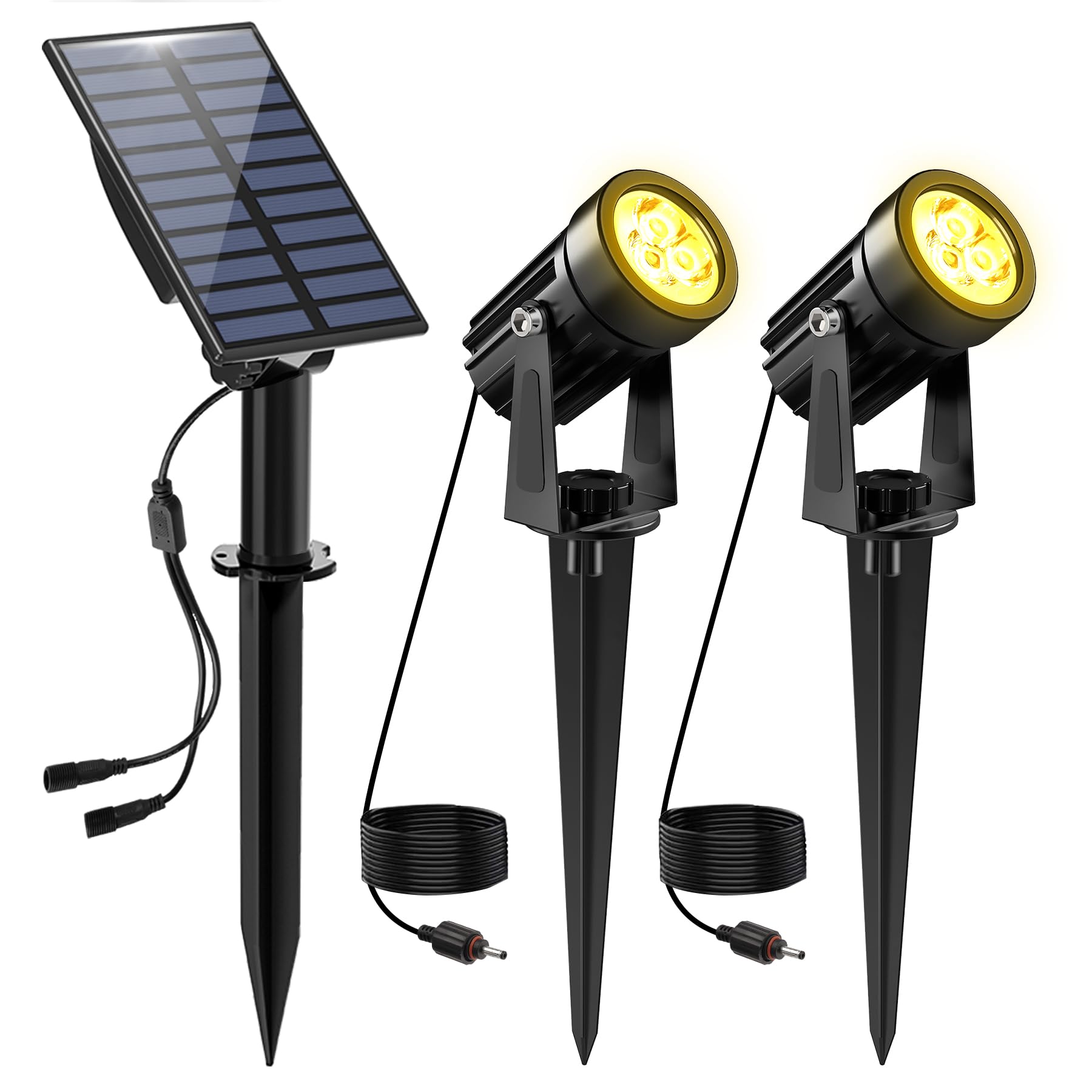 NATPOW Gartenstrahler Solar, Solar Gartenleuchte LED Solarstrahler Solarlampen für garten Außen, IP65 Wasserdicht, 2 Helligkeitsstufe Dusk to Dawn Gartenbeleuchtung für Bäume, Hof, Gartenweg(3000K) 3000k 2H Angebot bei HelloDeals