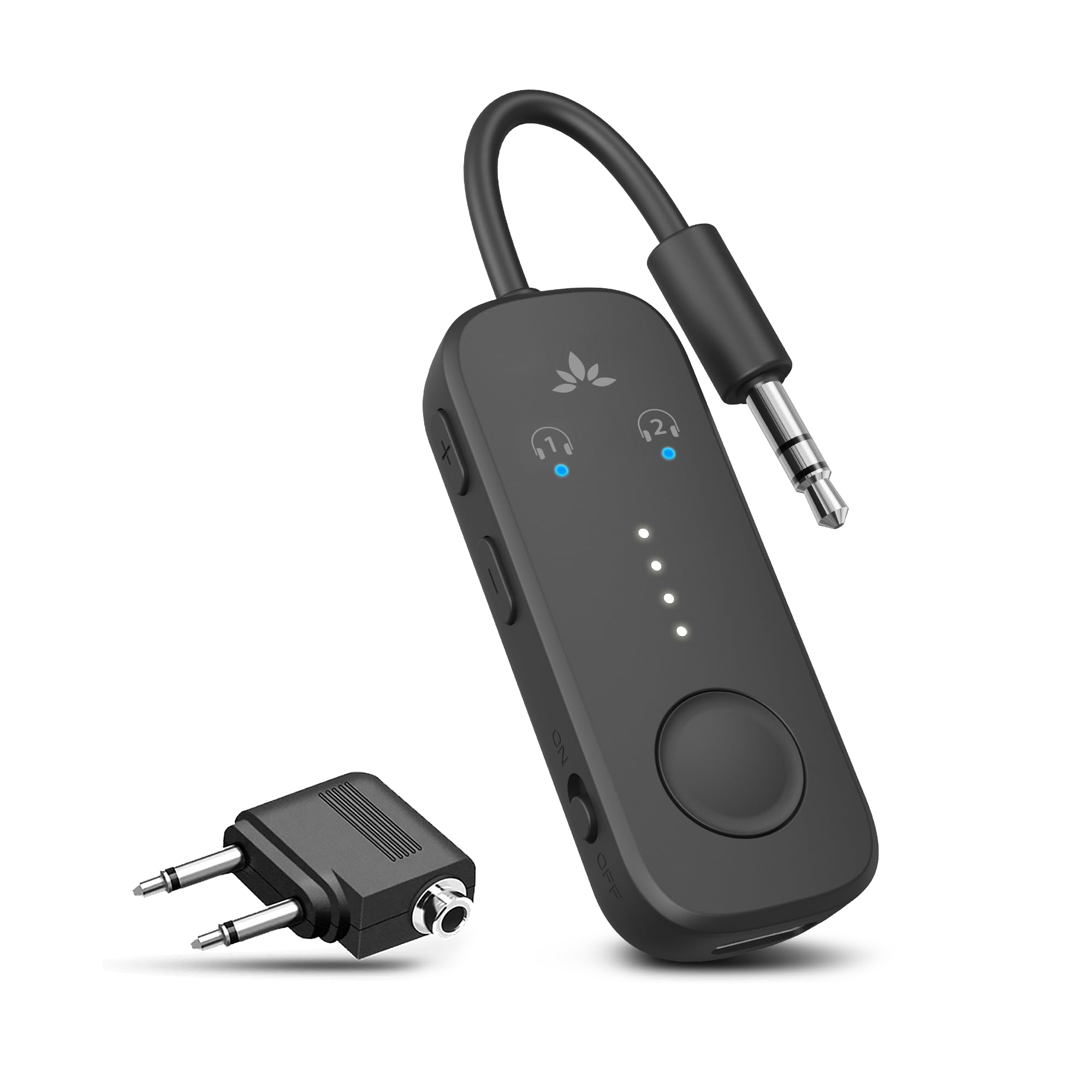 Avantree Relay – Bluetooth 5.3 Adapter für Flugzeug mit Qualcomm aptX Adaptive, für 2 AirPods oder Kopfhörer, 20Std. Wiedergabezeit, 3,5mm AUX Klinke Transmitter Sender für Reisen, Fitnessstudio Schwarz Angebot bei HelloDeals