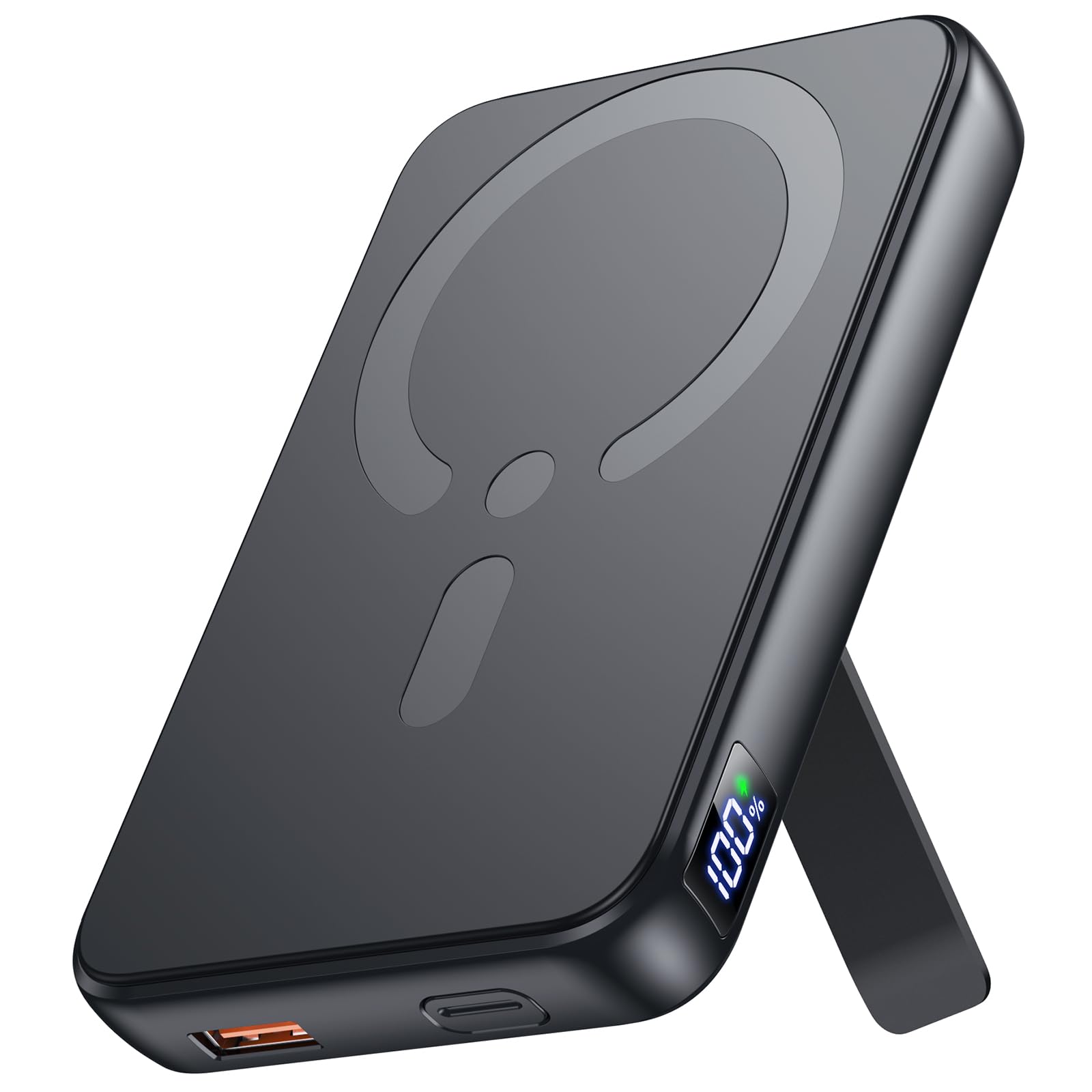 Powerbank für Magsafe, 12000mAh Magnetische Power Bank, PD 22.5W USB-A Ausgabe, Kabelloses Tragbares Ladegerät mit Typ-C-Eingang und -Ausgang, LED-Anzeige für iPhone 16/15/14/13/12/Pro/Pro Max Serie Schwarz Angebot bei HelloDeals