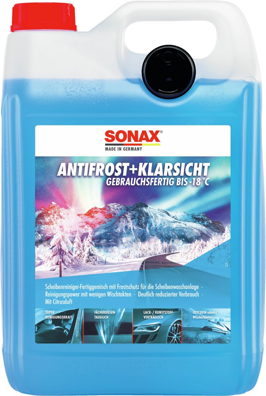 SONAX AntiFrost+KlarSicht Citrus Gebrauchsfertig bis -18°C (5 Liter) schneller, schlierenfreier und effektiver Scheibenreiniger für den Winter | Art-Nr. 01345000 Citrus 5 l (1er Pack) Angebot bei HelloDeals