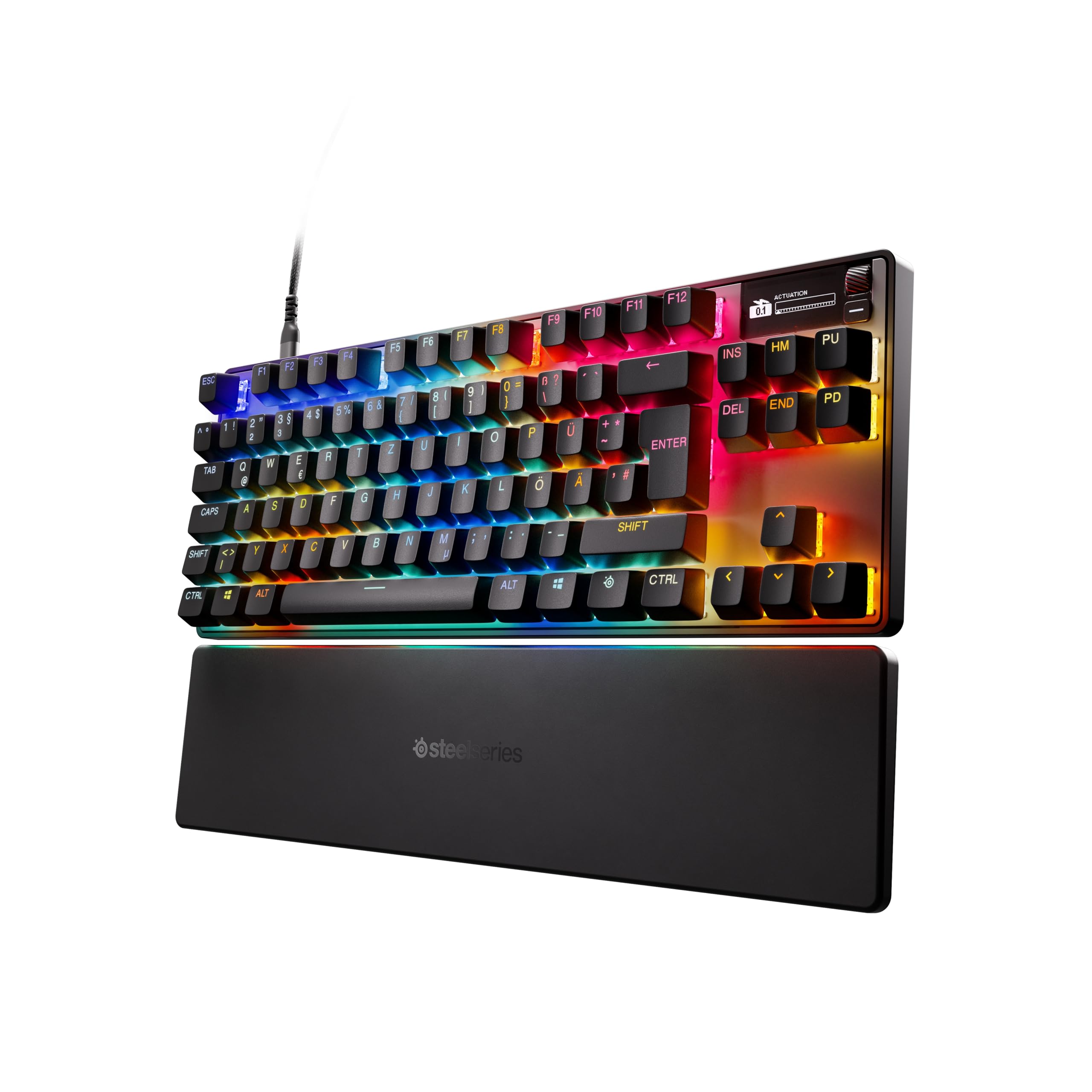 SteelSeries Apex Pro TKL Gen 3 - HyperMagnetic Gaming-Tastatur - OmniPoint 3.0 Switches - Anpassbares Ansprechverhalten - Rapid Trigger - Rapid Tap/SOCD - OLED - PBT-Keycaps - USB-C - DE Layout QWERTZ Deutsches Tastatur (QWERTZ) Wired Schwarz Angebot bei HelloDeals