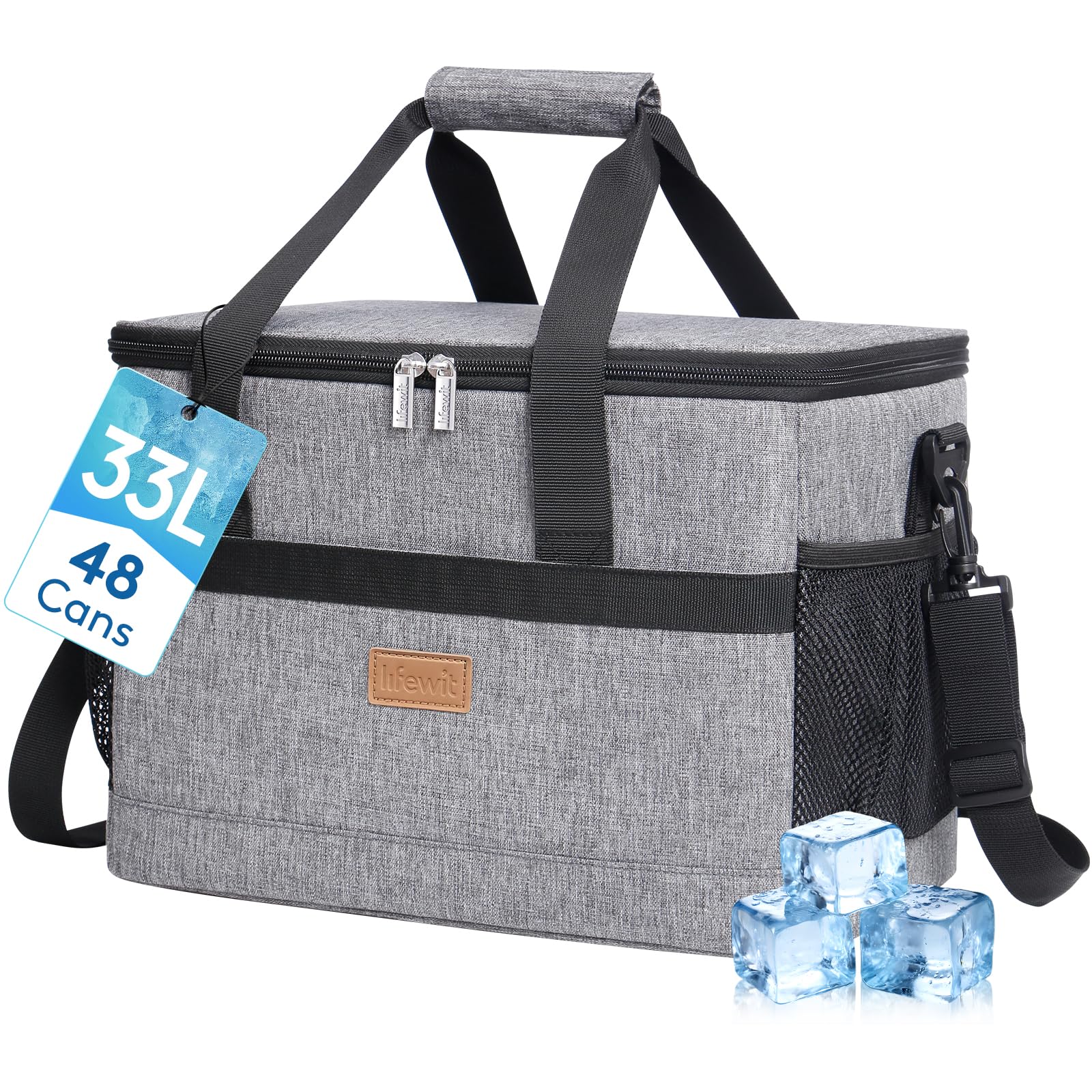 Lifewit 33L Kühltasche Picknicktasche Lunchtasche Mittagessen Tasche Thermotasche Isoliertasche für Lebensmitteltransport, Grau Grau 33L Angebot bei HelloDeals