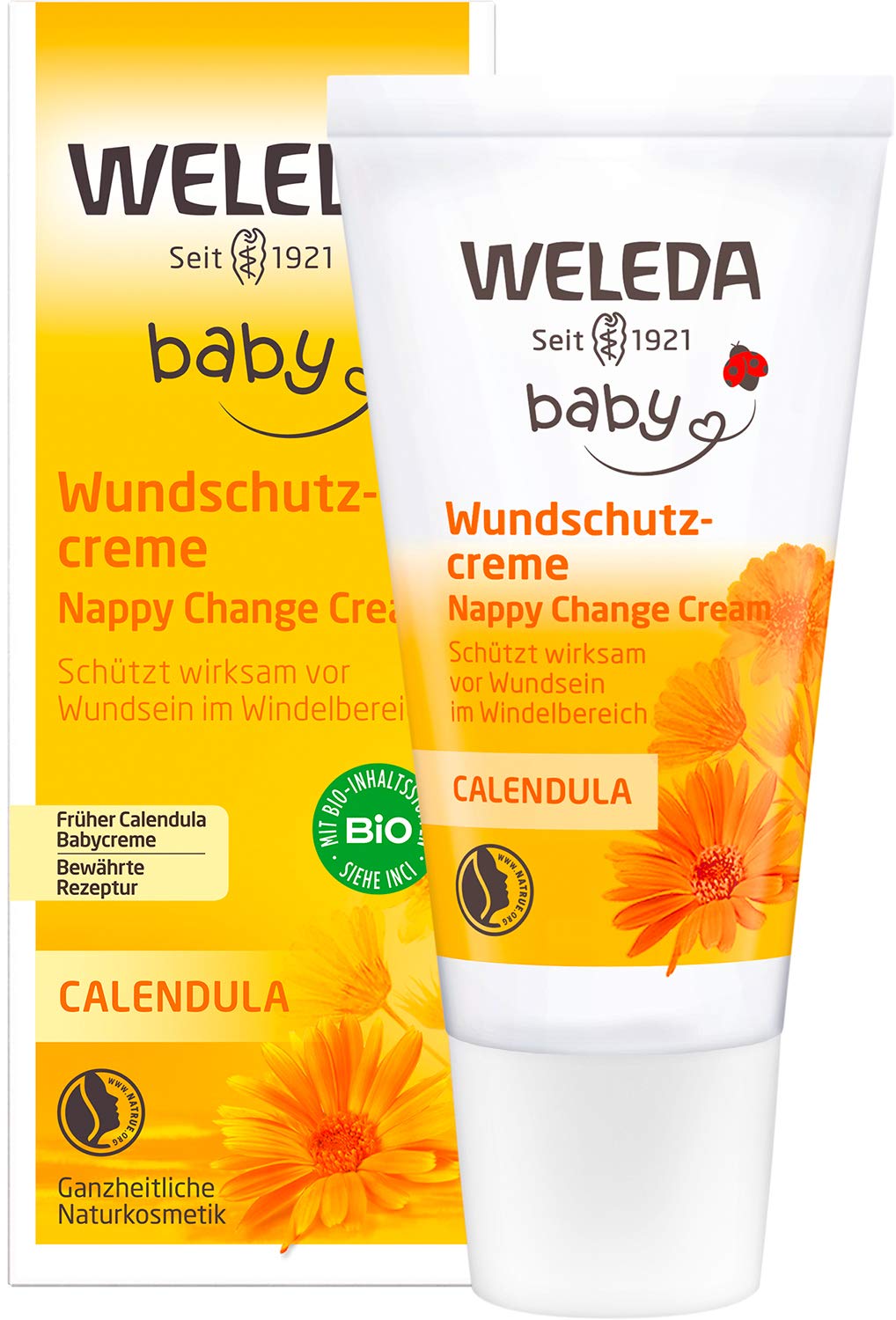 WELEDA Bio Baby Calendula Wundschutzcreme 30ml - Naturkosmetik Babypflege Windelcreme schützt empfindlicher Babyhaut im Windelbereich. Natürliche Hautpflege hilft bei gereizter Haut & Windelausschlag Transparent 30 ml Angebot bei HelloDeals