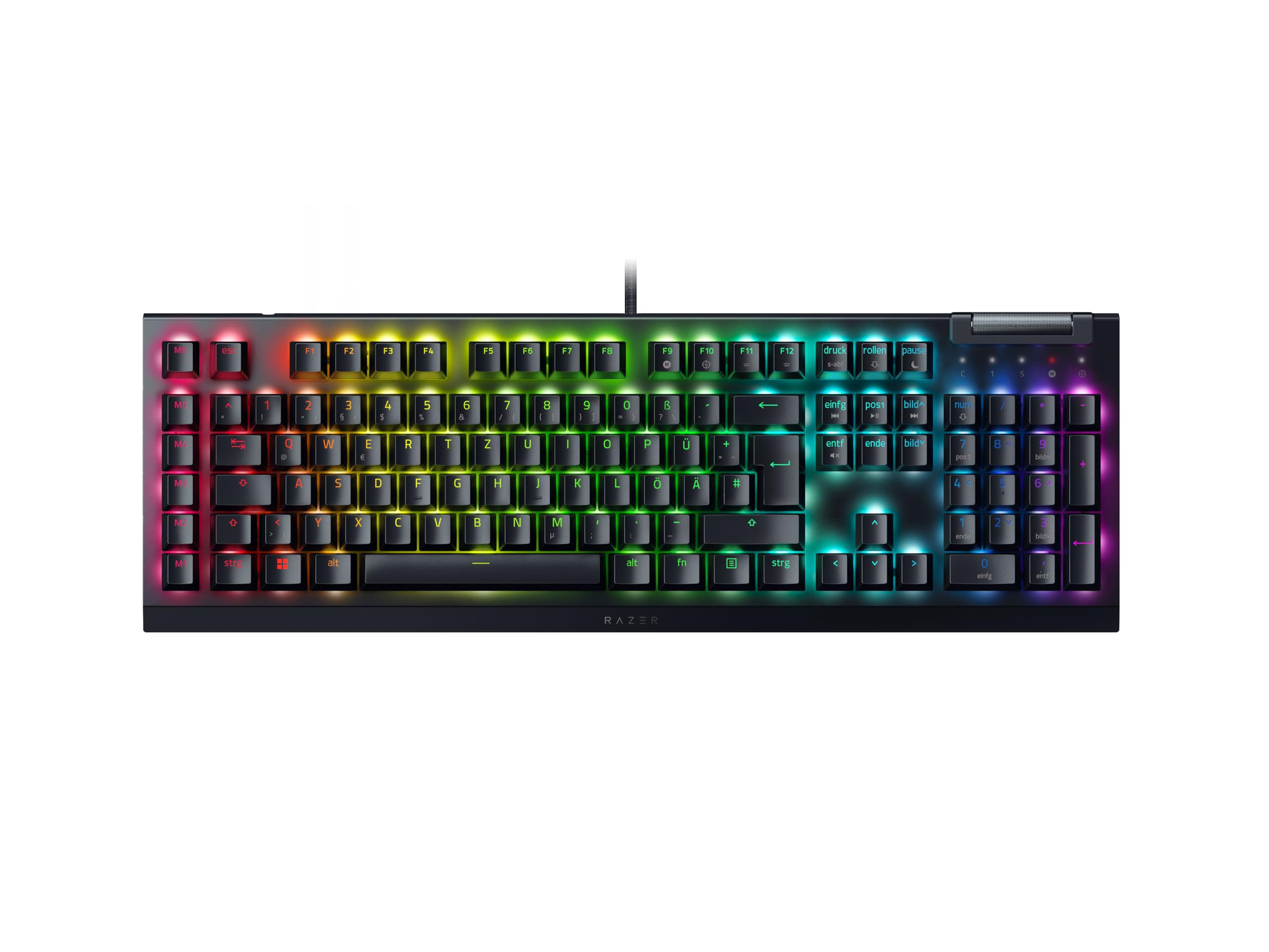 Razer BlackWidow V4 X (Green Switch) - Mechanische Gaming-Tastatur - Razer Snap Tap (Mechanische Green Switches, 6 Makro-Tasten, Doubleshot-ABS-Tastenkappen, RGB Chroma) QWERTZ DE-Layout | Schwarz BlackWidow V4 X QWERTZ DE-Layout Green Clicky Switch Angebot bei HelloDeals