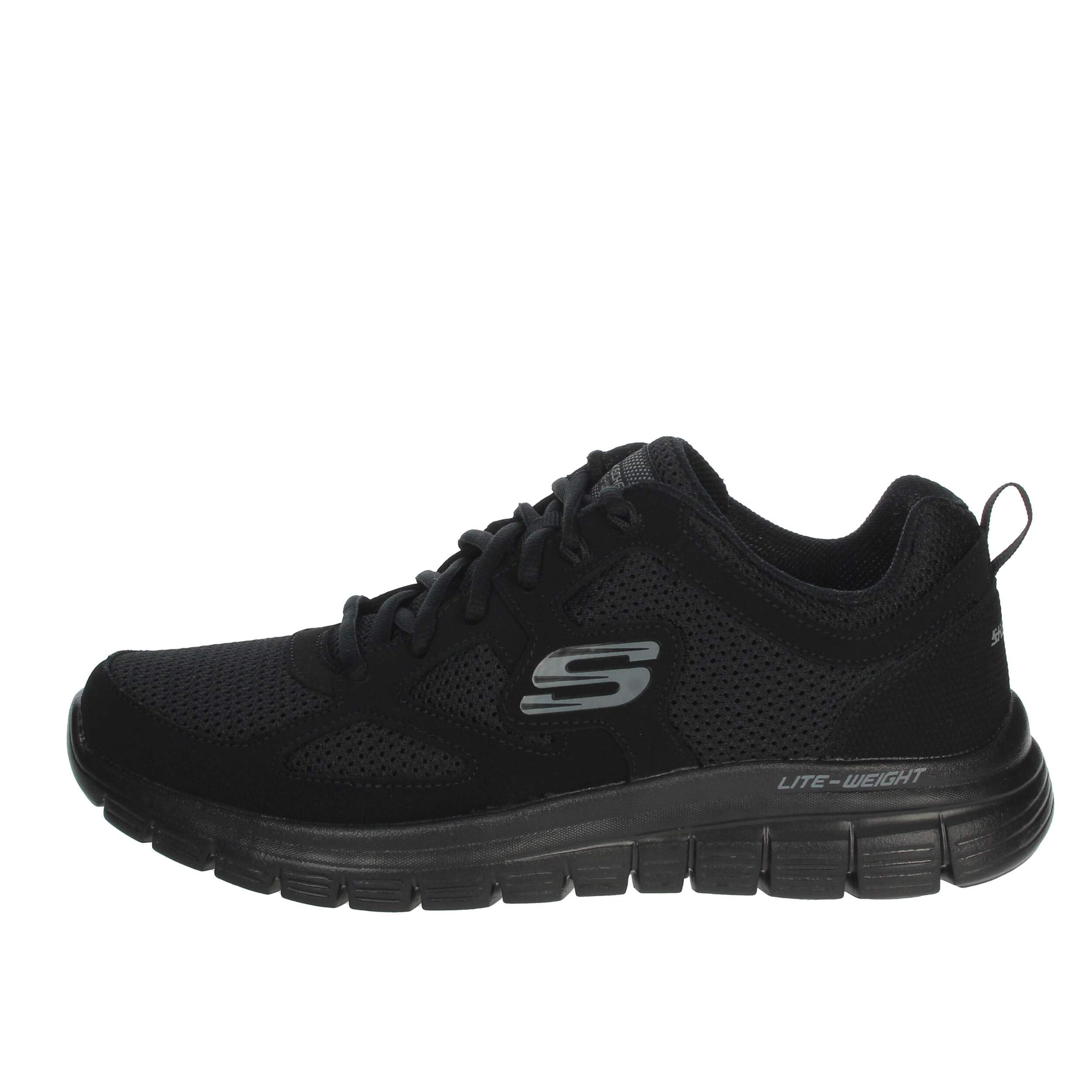 Skechers Burns- Agoura Herren Turnschuhe 43 EU Black Leather Mesh Trim Angebot bei HelloDeals