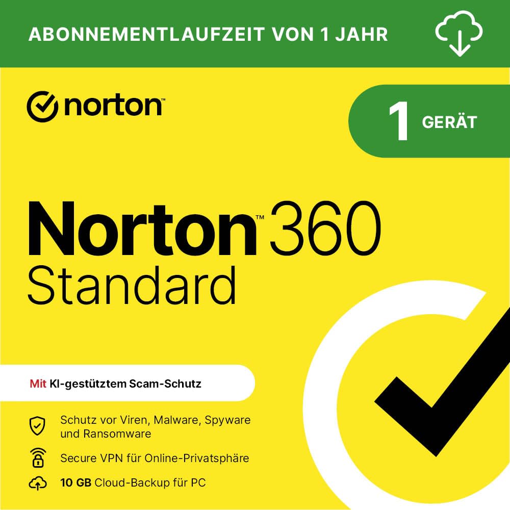 Norton 360 Standard 2025 | 1 Gerät | 1 Jahr | Aktivierungscode per Email per Email (Aktivierungscode) 1 Gerät 1 Jahr Angebot bei HelloDeals