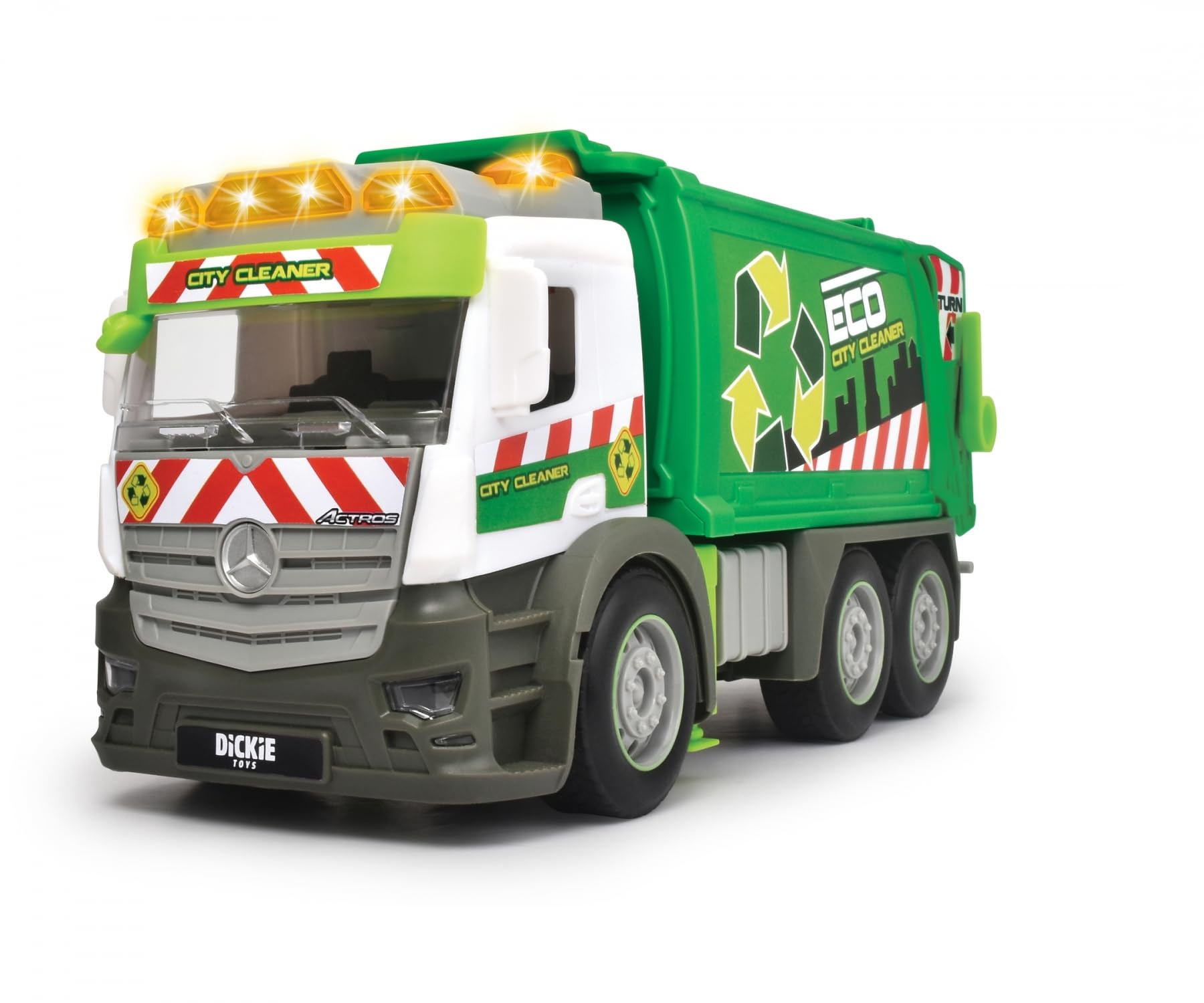 Dickie Toys – Action Truck Müllauto – Müllwagen inkl. Mülltonne, mit Sound und Warnlicht, Be- und Entladefunktion, Müllabfuhr für Kinder ab 3 Jahren, Grün/Weiß Angebot bei HelloDeals