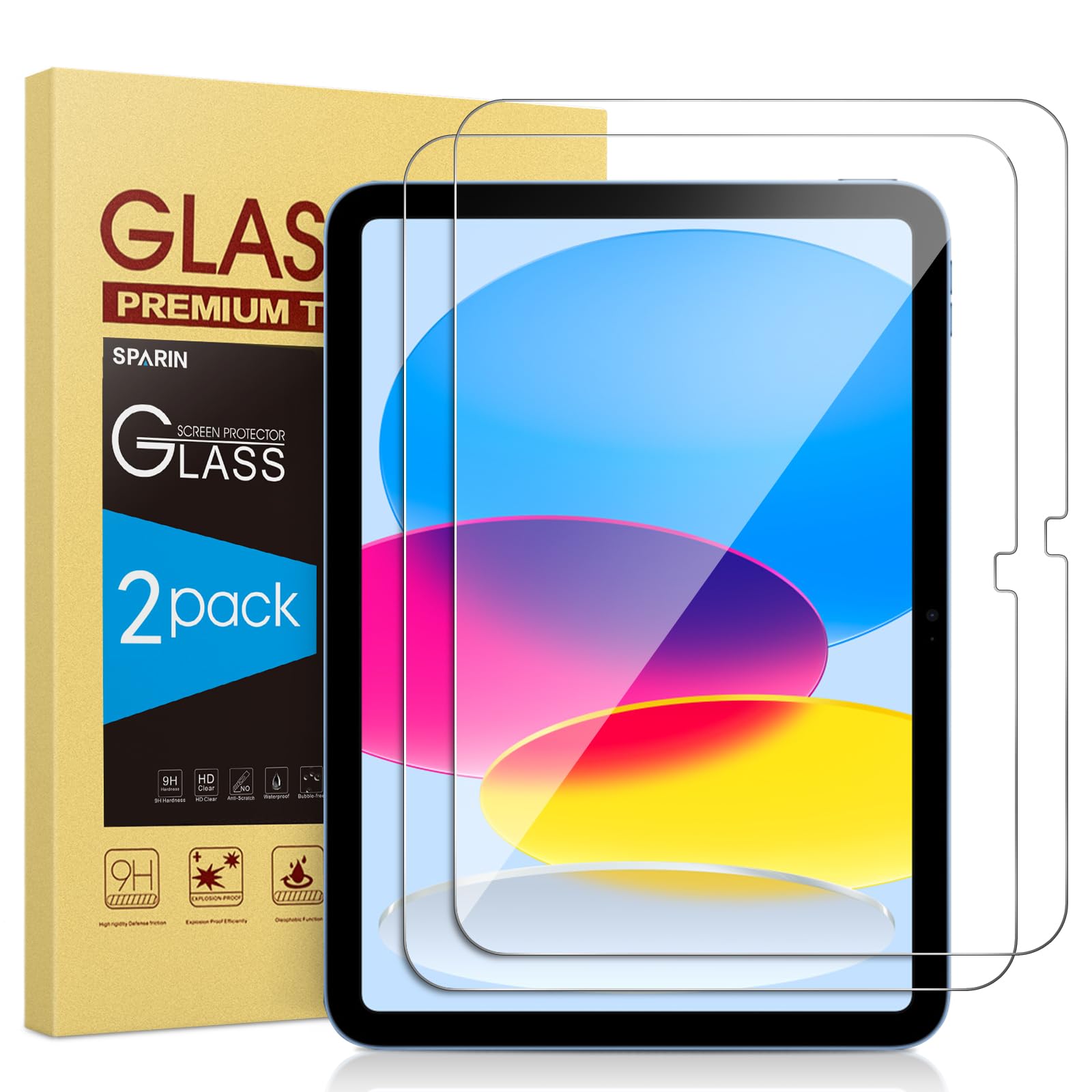SPARIN 2 Stück Schutzfolie für iPad 11/10. Generation, iPad (A16) 11 zoll 2025/10,9 zoll 2022, 9H Härte Kratzfest Panzer Schutz Glas Folie iPad 11/10 Generation Angebot bei HelloDeals