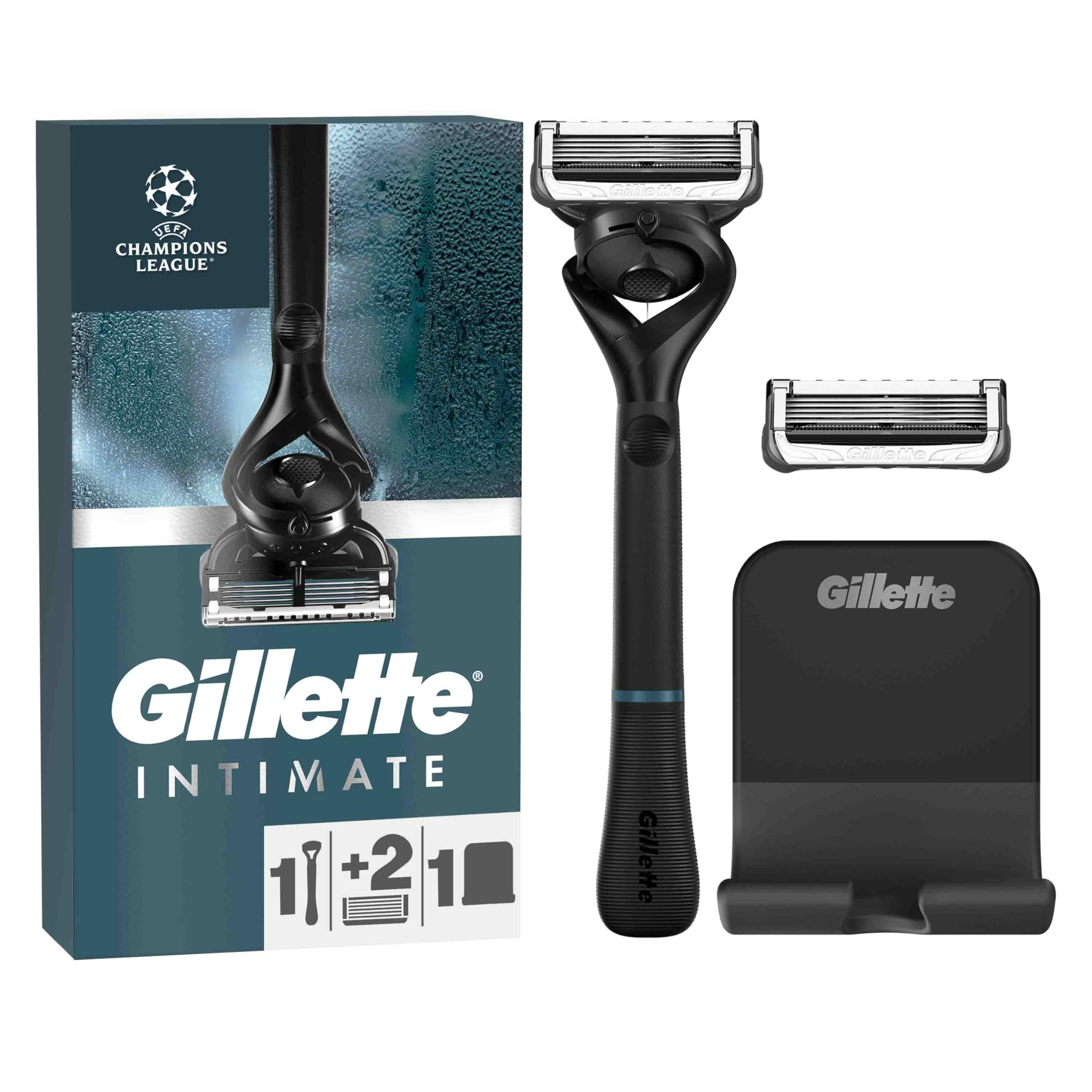 Gillette Body und Intimate Nassrasierer Herren, Rasierer + 2 Rasierklingen, mit Duschaufhänger für einfache Aufbewahrung, Geschenk für Männer Rasierer + 2 Klingen Angebot bei HelloDeals