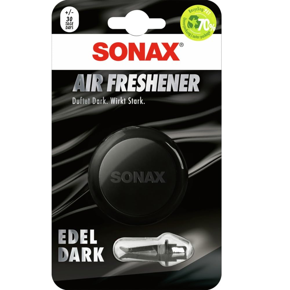SONAX AirFreshener Edeldark (1 Stück) Lufterfrischer mit frischem Duft und langanhaltendem Dufterlebnis für den Fahrzeuginnenraum | Art-Nr. 03610410 Angebot bei HelloDeals