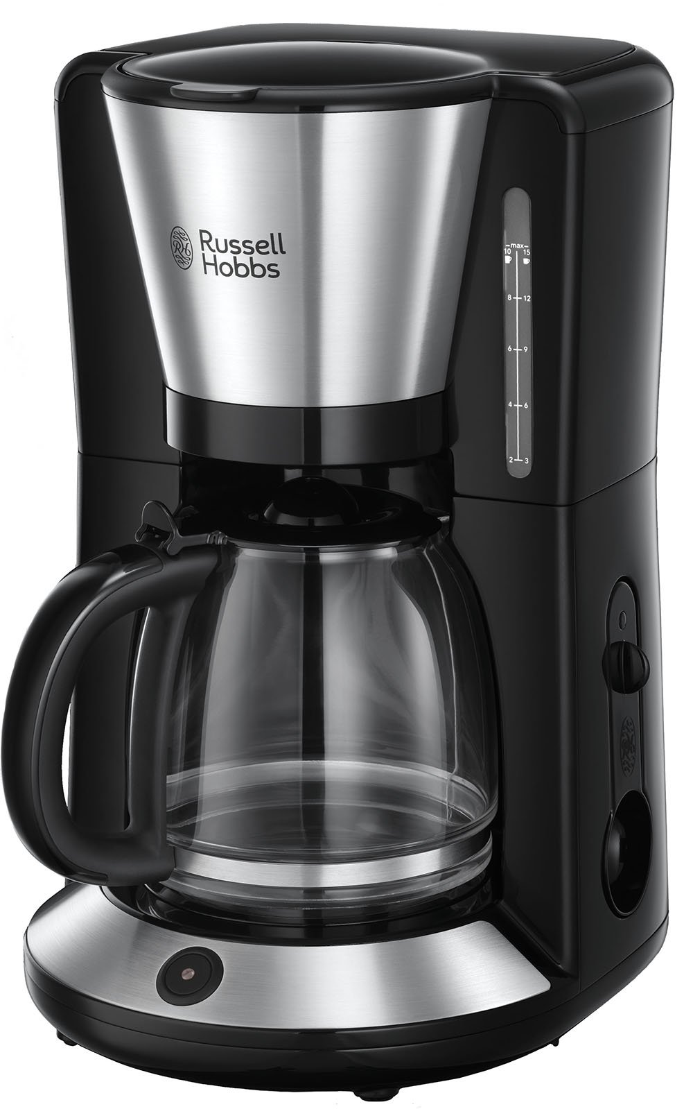 Russell Hobbs Kaffeemaschine [Brausekopf für optimale Extraktion&Aroma] Adventure (1 bis 10 Tassen, 1,25l Glaskanne,Warmhalteplatte, Abschaltautomatik,Tropf-Stopp, 1100W) Filterkaffeemaschine 24010-56 1,25L Edelstahl Ohne Timer Angebot bei HelloDeals