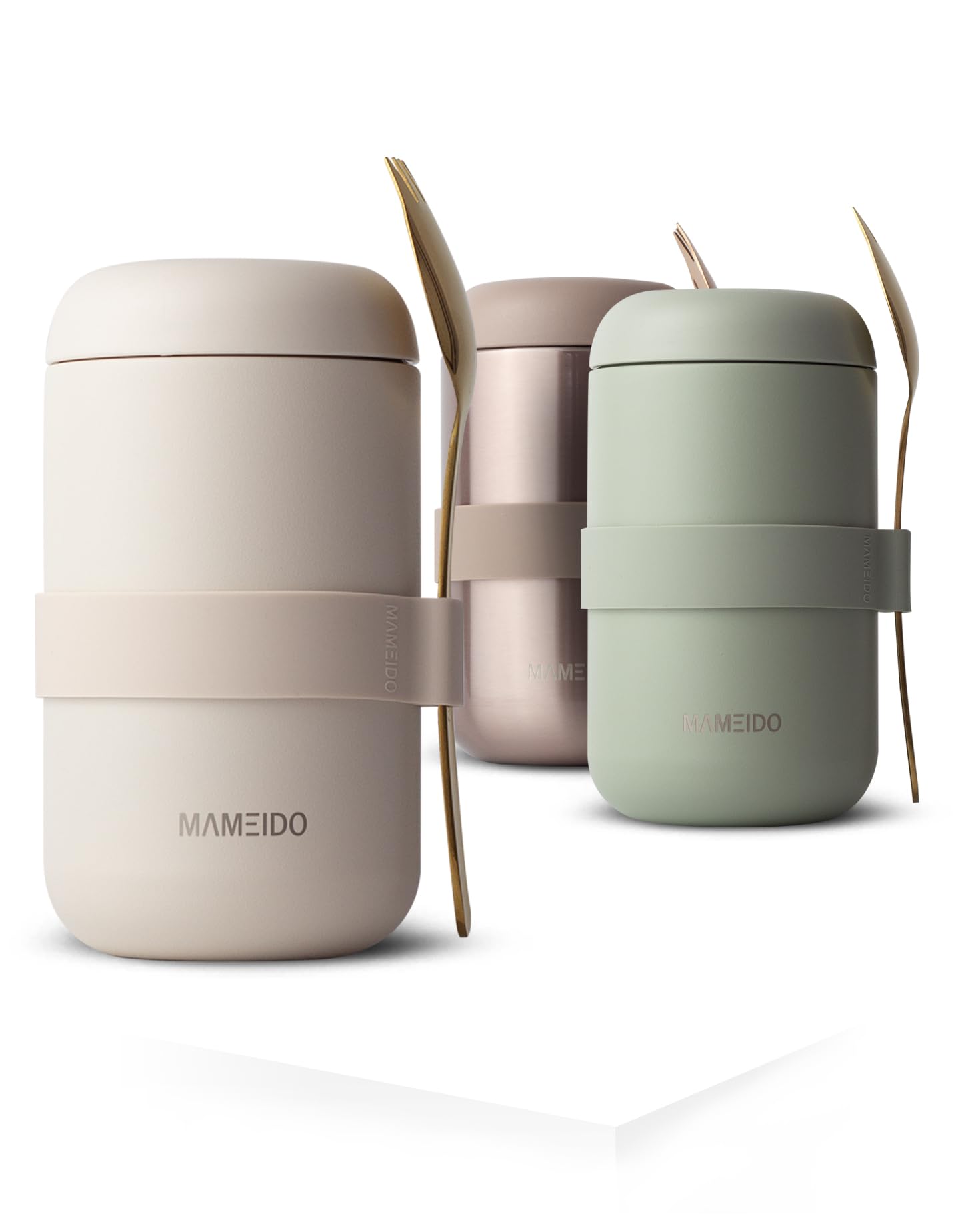 MAMEIDO Thermobehälter für Essen 500 ml, Müslibecher to go Edelstahl, Thermobecher Essen auslaufsicher, Ideal für Joghurt, Porridge, Babybrei, Suppen & Eis (Ivory Beige) 500 ml Ivory Beige Angebot bei HelloDeals