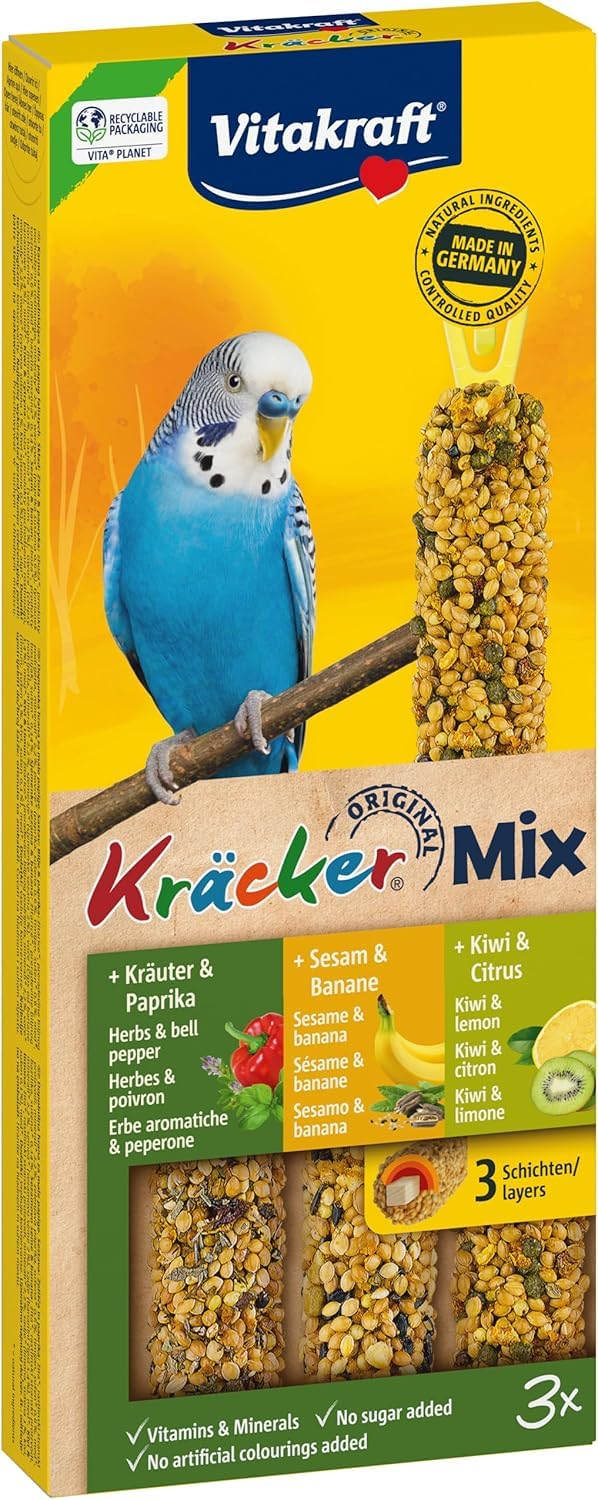 Vitakraft Vogelsnack Sittich Kräcker Mix Banane,Kräuter,Kiwi, 1x 3St Sittich Banane Kräuter Kiwi Angebot bei HelloDeals