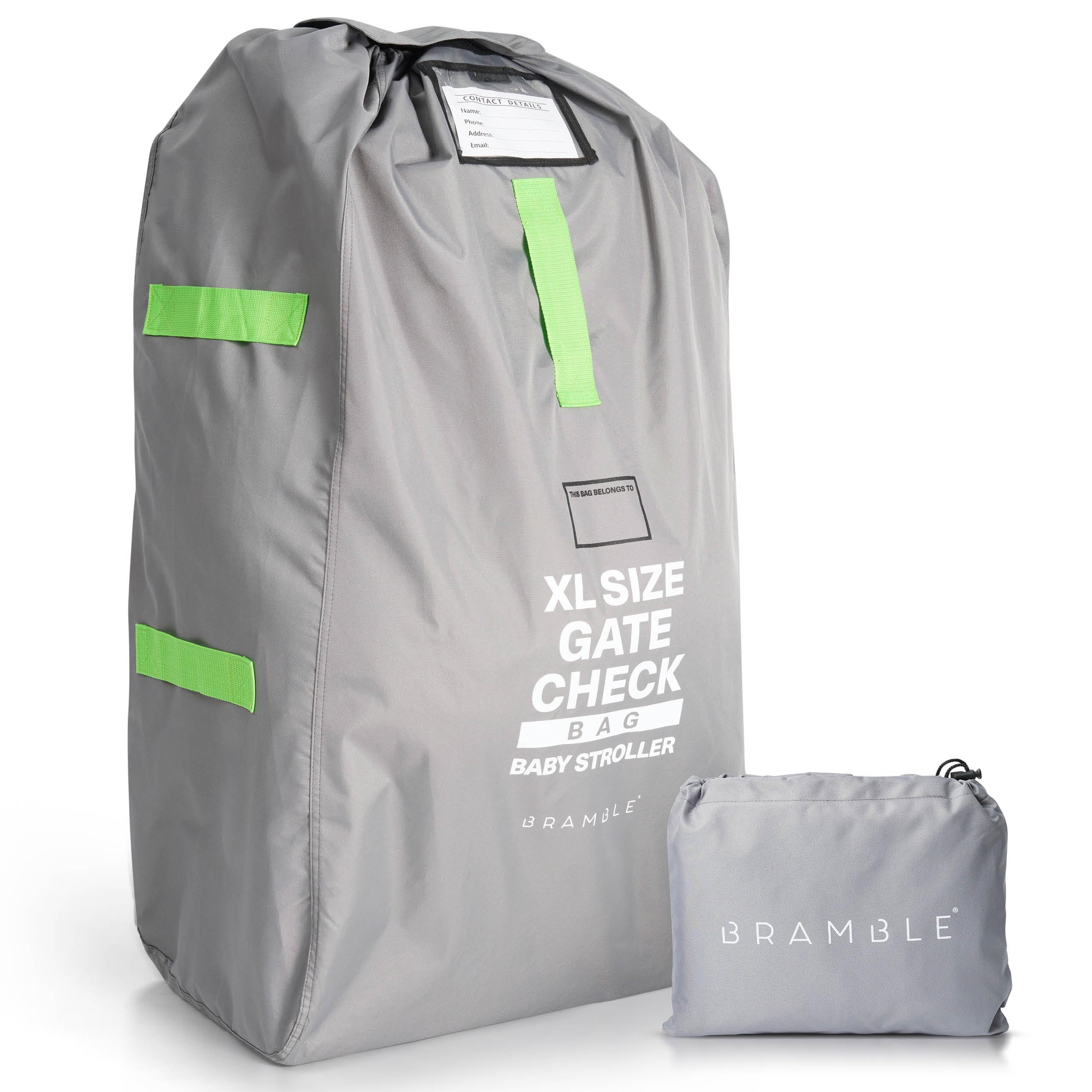 Bramble – XL-Kinderwagentasche fürs Flugzeug – Extra große Kinderwagentasche für Flugreisen – Wasserabweisende Doppel-Kinderwagen-Abdeckung für die Gate-Kontrolle (Grau) Angebot bei HelloDeals