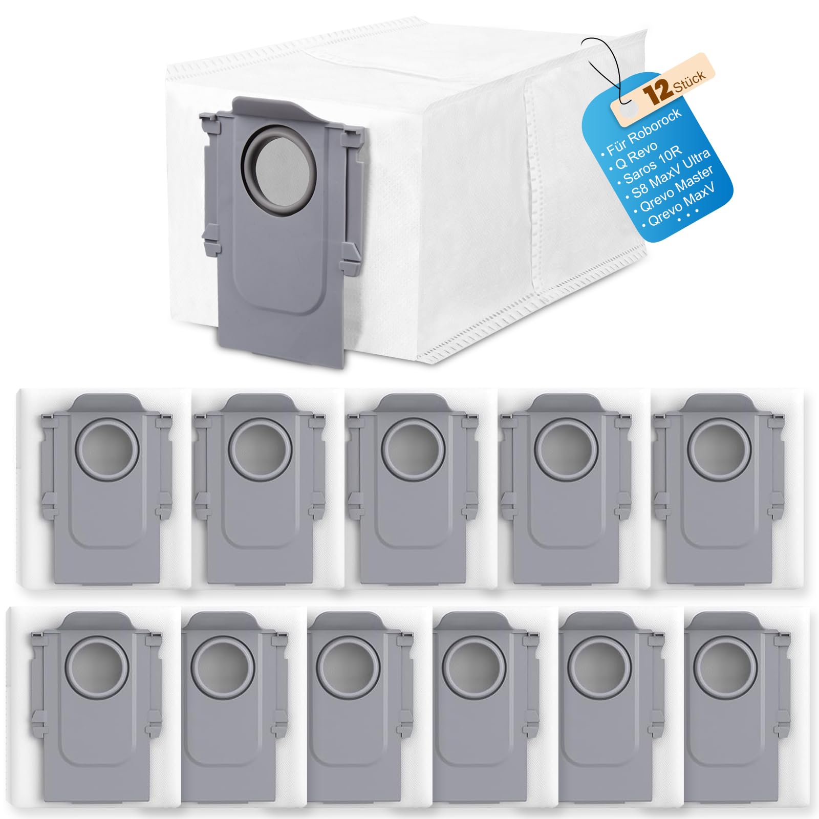 12 Stück Staubbeutel für Roborock Saros 10/10R/S8 MaxV Ultra/Qrevo Pro/Q revo/Qrevo MaxV/Qrevo S/Qrevo master/S8 Max Ultra Roboter Staubsauger Zubehör Teile, 3,0 l große Kapazität Staubbeutel Staubbeutel für S8 Maxv Ultra/Qrevo Master/Pro/Maxv/S/Saros 10r Angebot bei HelloDeals