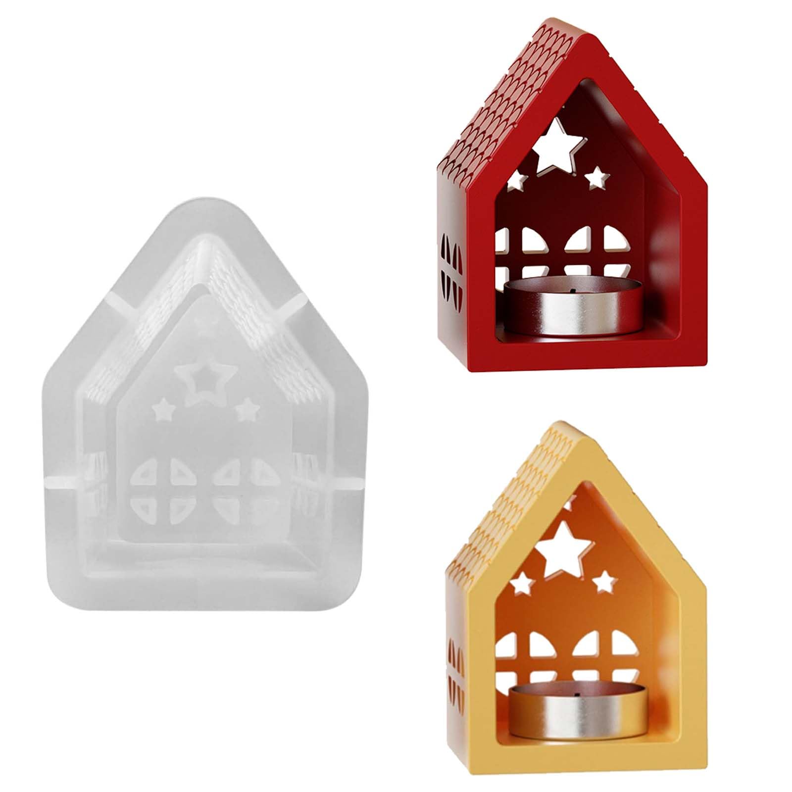 Silikonform Haus mit Stern WISIRENT, 3d Silikonformen Gießformen Haus Kerzenhalter Weihnachten Silikonform Haus, Kerzenformen Zum Gießen Häuser Kerzenformen mit Fenster für Bastelarbeiten, Kerzen 1 Stück Silikonform Haus mit Stern Angebot bei HelloDeals