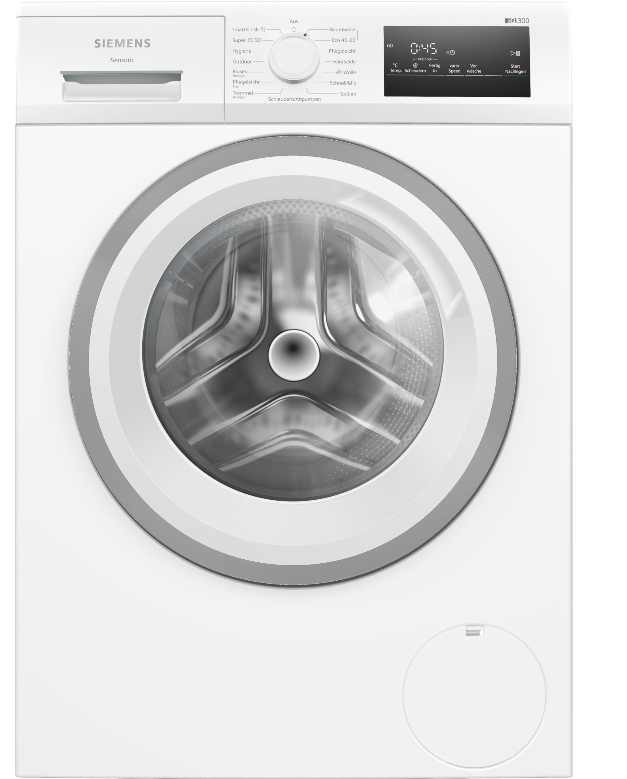 Siemens WM14N12A Waschmaschine iQ300, Frontlader mit 9kg Fassungsvermögen, 1400 UpM, speedPack L, smartFinish, Outdoor-Programm, LED-Display, Weiß, 60cm 9kg IQ300 Angebot bei HelloDeals