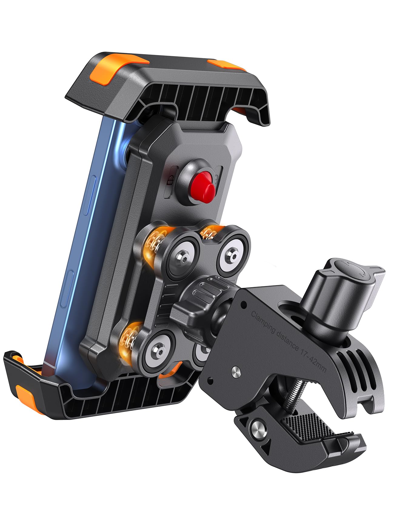 2025 Upgraded Handyhalterung Fahrrad Lenker, Universal Motorrad Handyhalterung [Doppelt Vibrationsgedämpft +Metallkugelgelenk] -360°drehbar für iPhone 16 Pro/Samsung S24 Ultra(4,7-7,2''Smartphone) Angebot bei HelloDeals