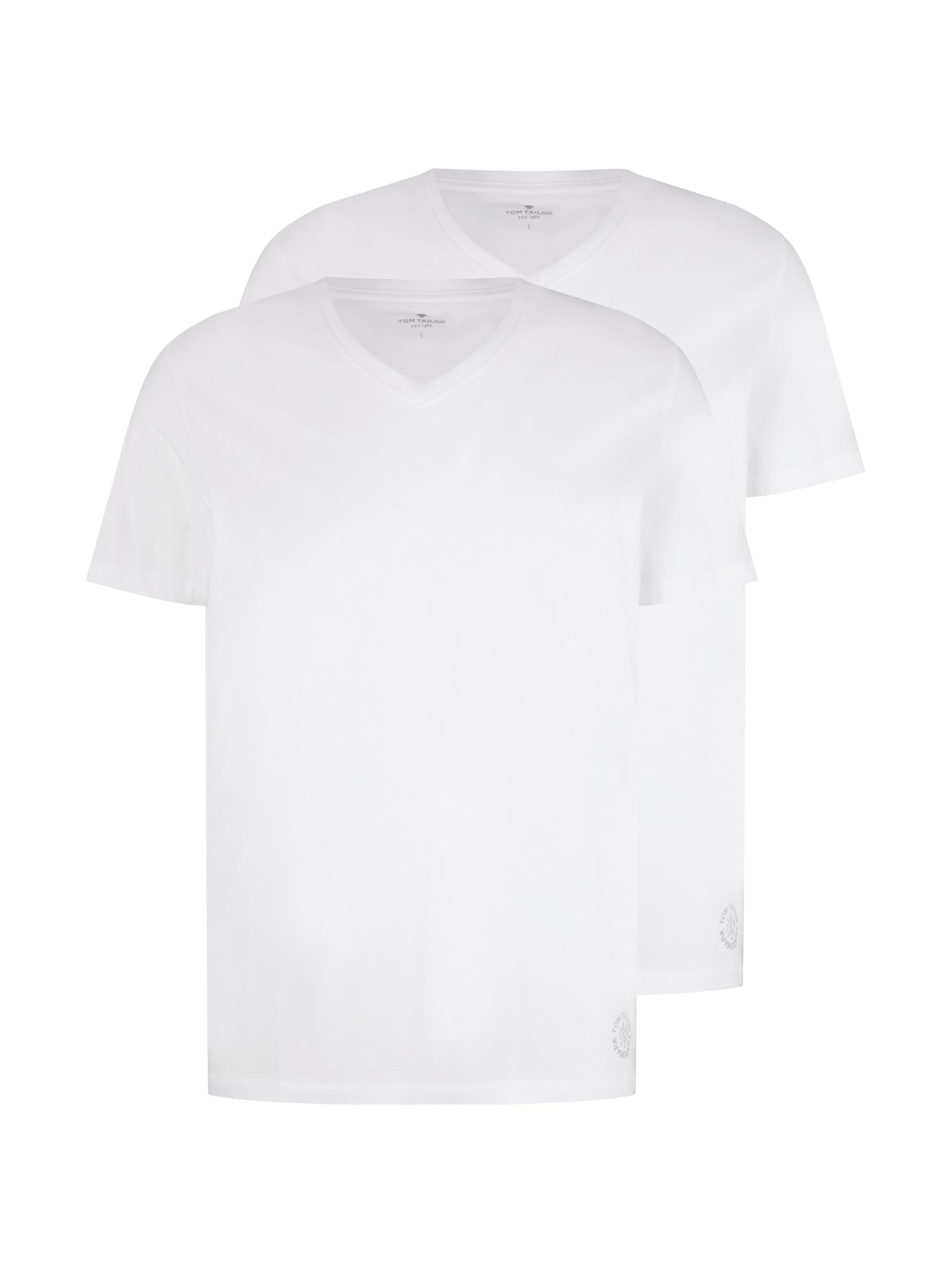 TOM TAILOR Herren T-Shirt mit V-Ausschnitt im Doppelpack Angebot bei HelloDeals