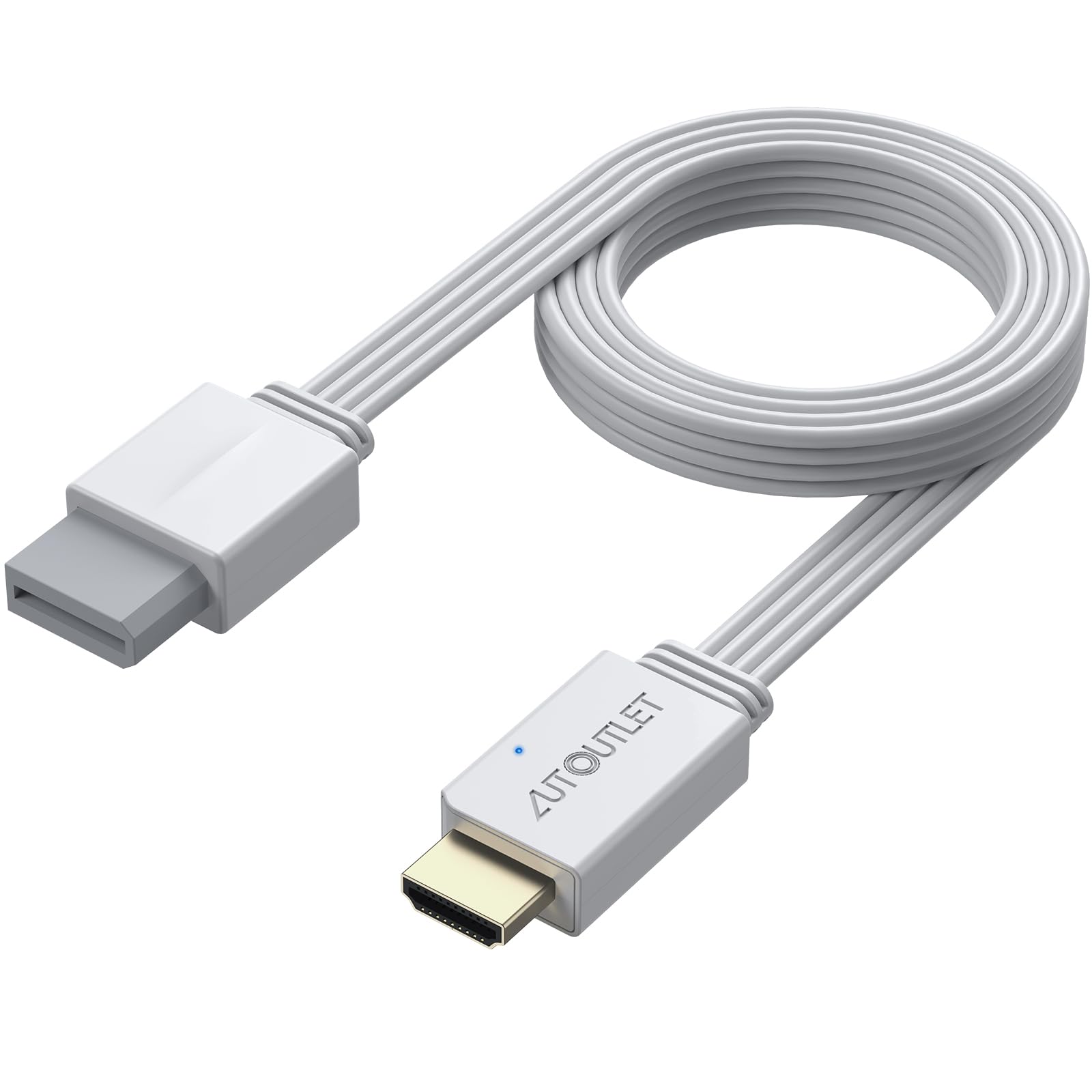 AUTOUTLET Wii HDMI Adapter, ECHT Plug and Play, 1080P/720P Wii auf HDMI Konverter unterstützt Alle Wii Display Modi, WII HDMI Kabel mit 150cm Integrierte WII- und HDMI-Kabel-Design (Weiß) Angebot bei HelloDeals