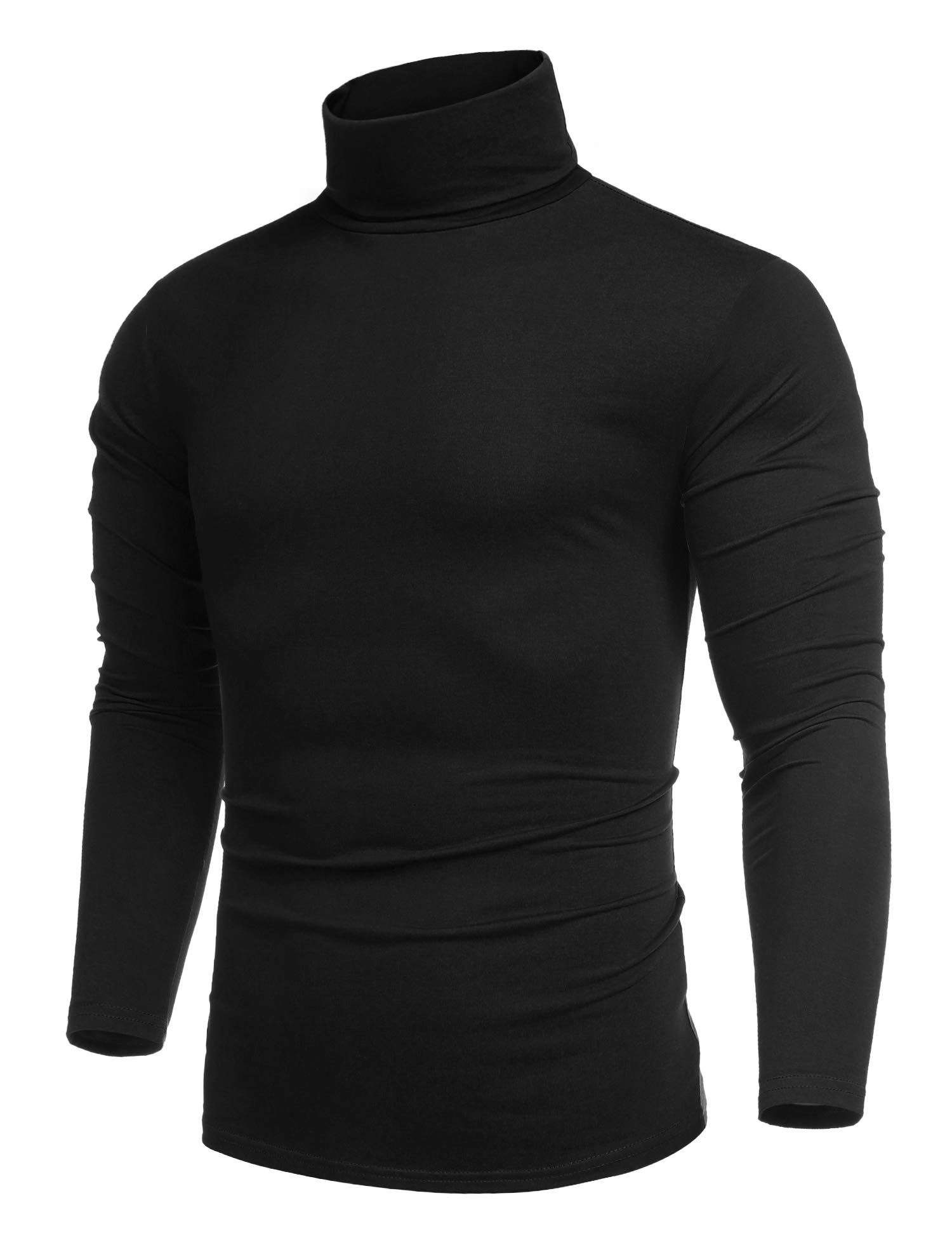COOFANDY Herren Longsleeve Rollkragenpullover Baumwolle Rollkragenshirt Slim Fit Rolli Elastisch Langarmshirts für Herren Turtleneck Einfarbig Angebot bei HelloDeals