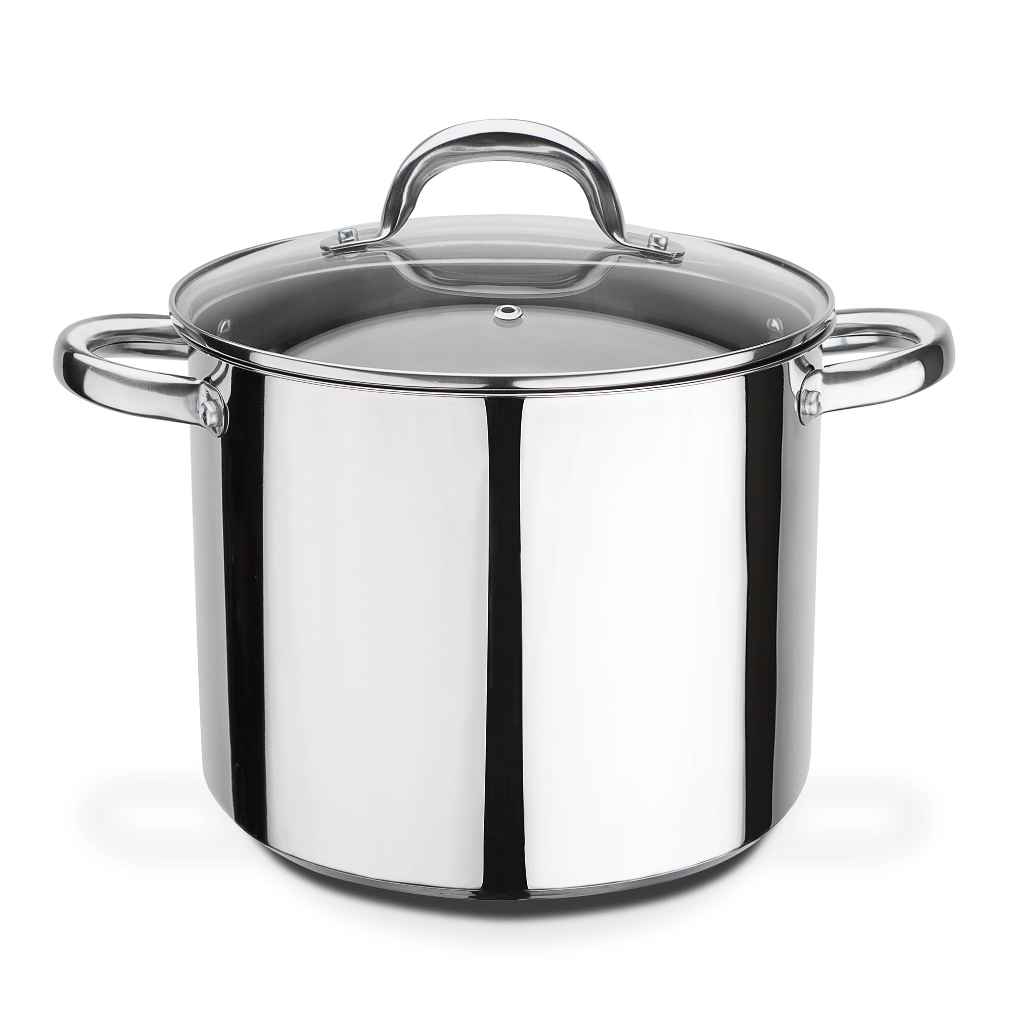 GSW ‎990264 Montreal – hochwertiger Gemüse-Kochtopf mit Deckel, sichere Kaltmetallgriffe, Topf auch für Induktion und Backofen geeignet – Edelstahl, ⌀24 cm, Silber / Durchsichtig 10 Liter Angebot bei HelloDeals