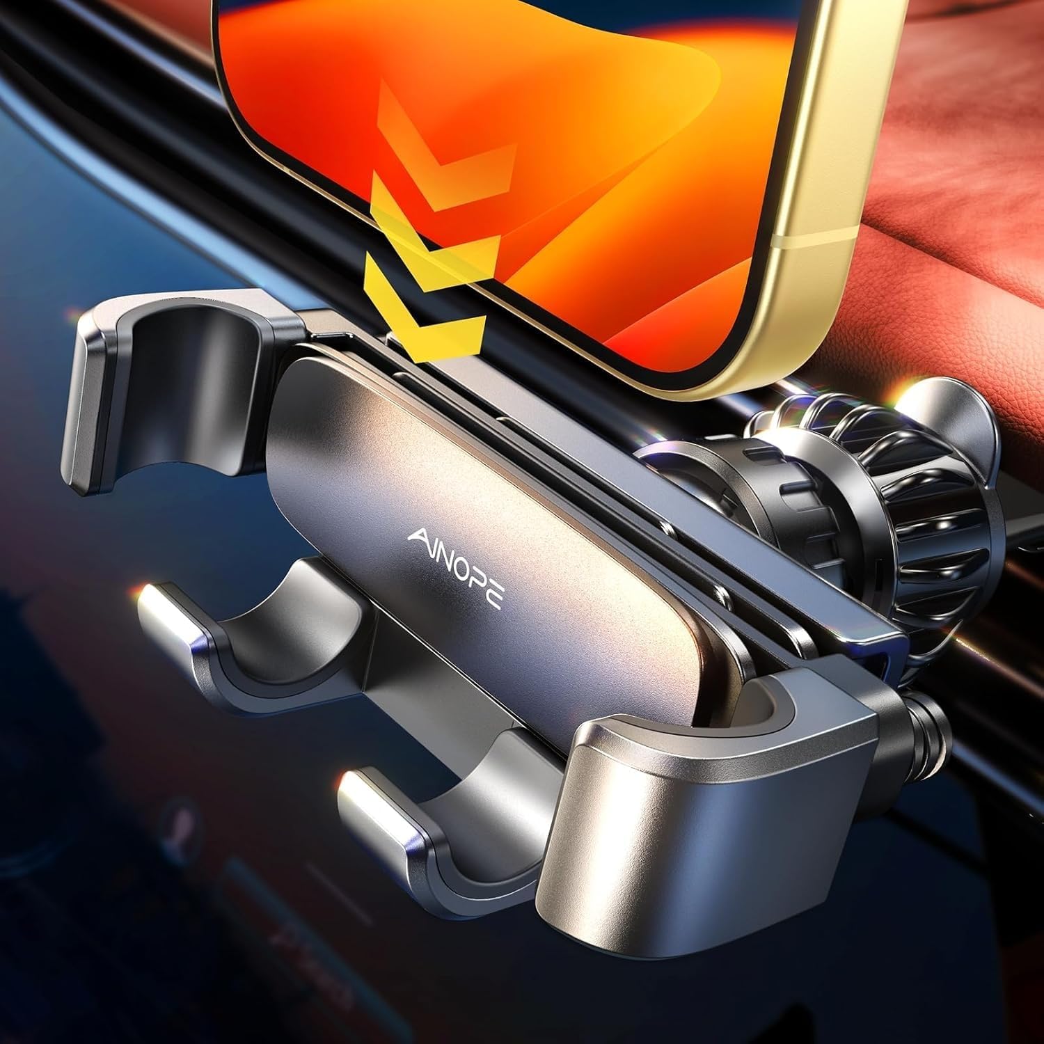 AINOPE Handyhalterung Auto Lüftung - [Schwerkraft-Design] [Einhandbedienung] Handy Halterung Auto, 2025 Autohalterung Auto Zubehör Für iPhone 16 e 15 14 13 12 11 Pro Max XR, Smartphone mit Hülle Schwarz Angebot bei HelloDeals